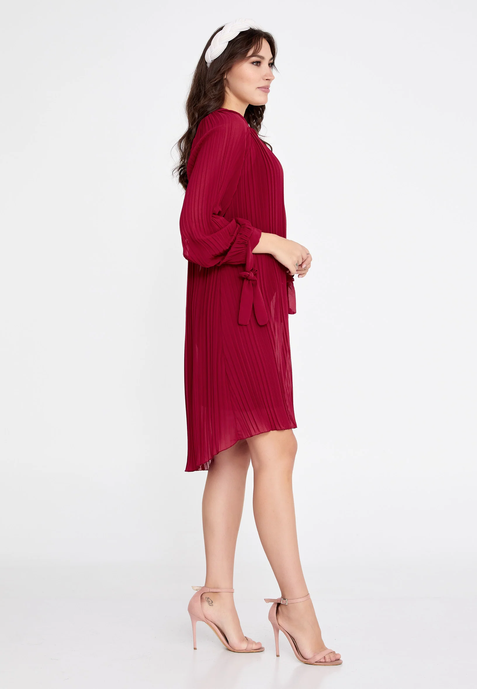 Long Sleeve Mini Chiffon Column Regular Casual Dress cav68495 - Image 15