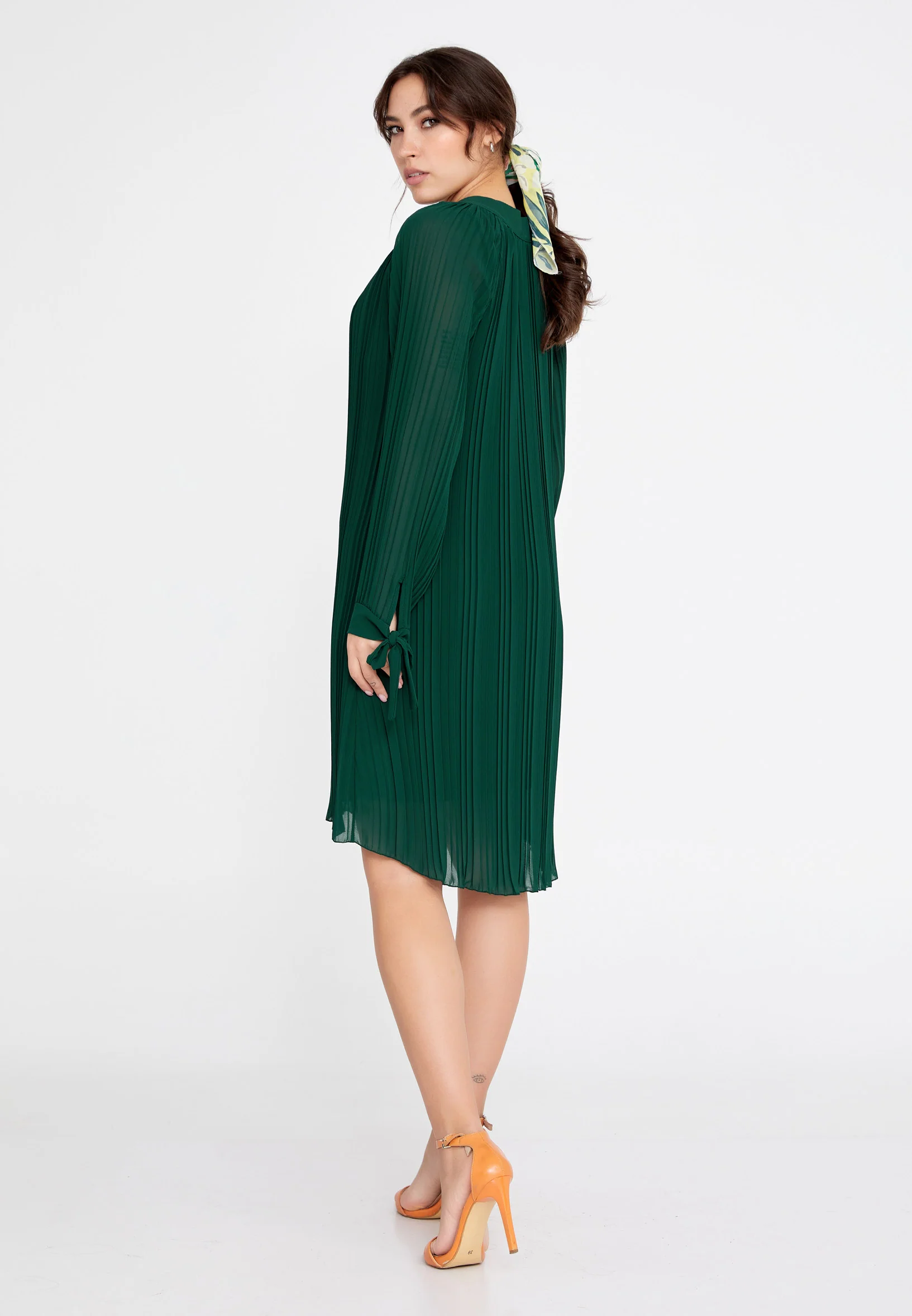 Long Sleeve Mini Chiffon Column Regular Casual Dress cav68495 - Image 19