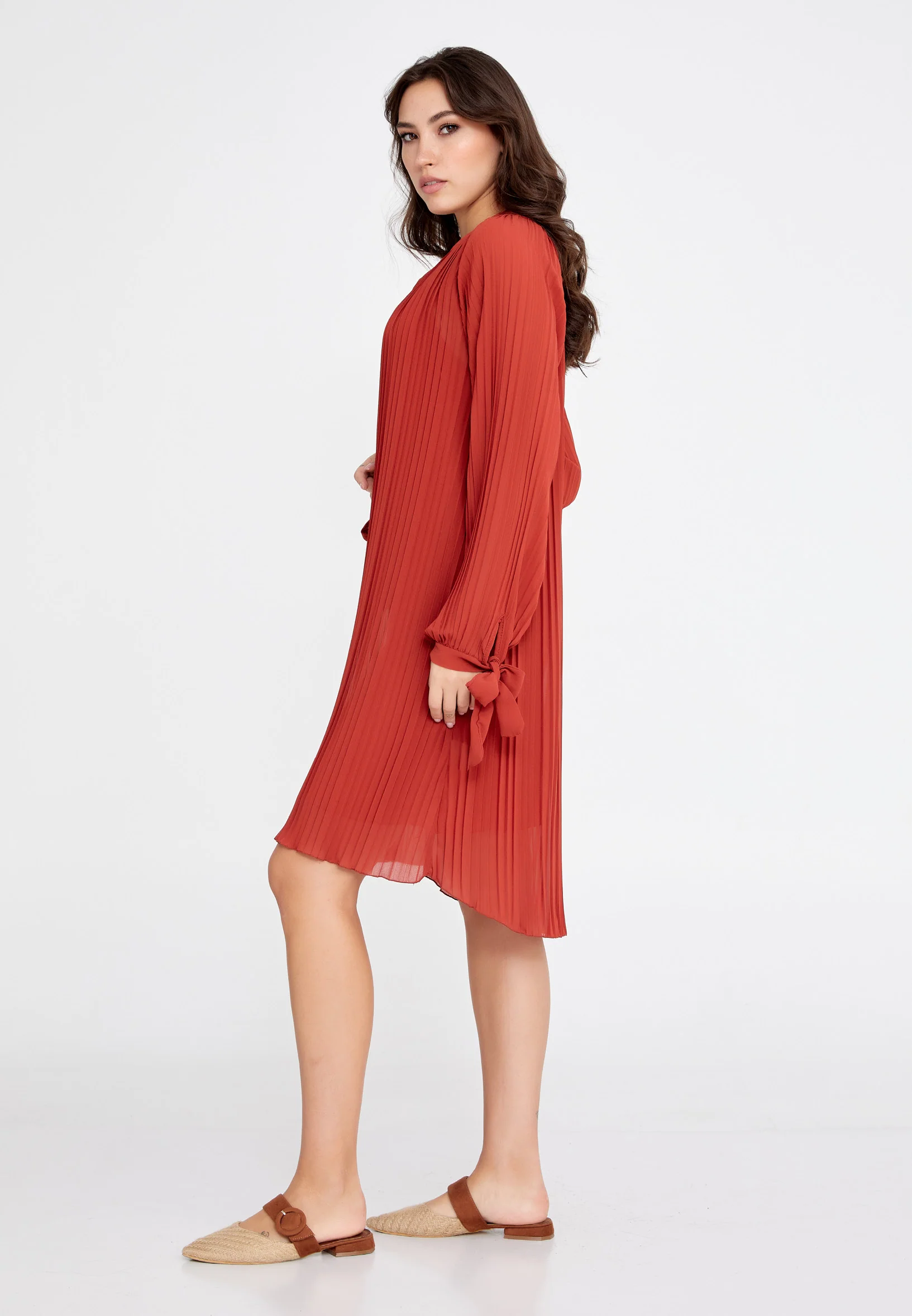 Long Sleeve Mini Chiffon Column Regular Casual Dress cav68495 - Image 23