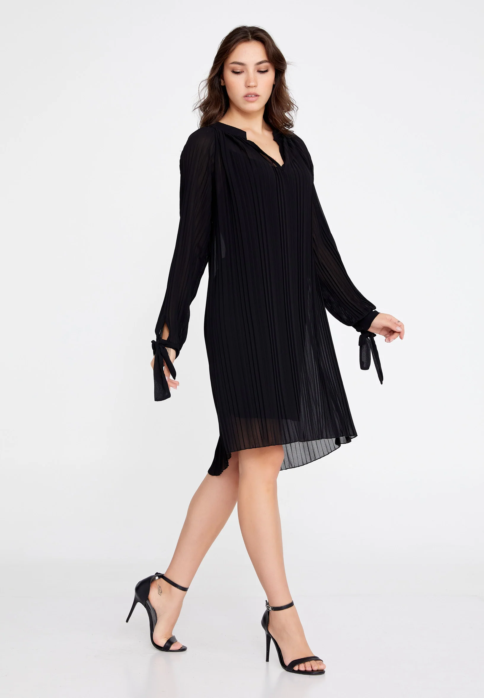 Long Sleeve Mini Chiffon Column Regular Casual Dress cav68495 - Image 3