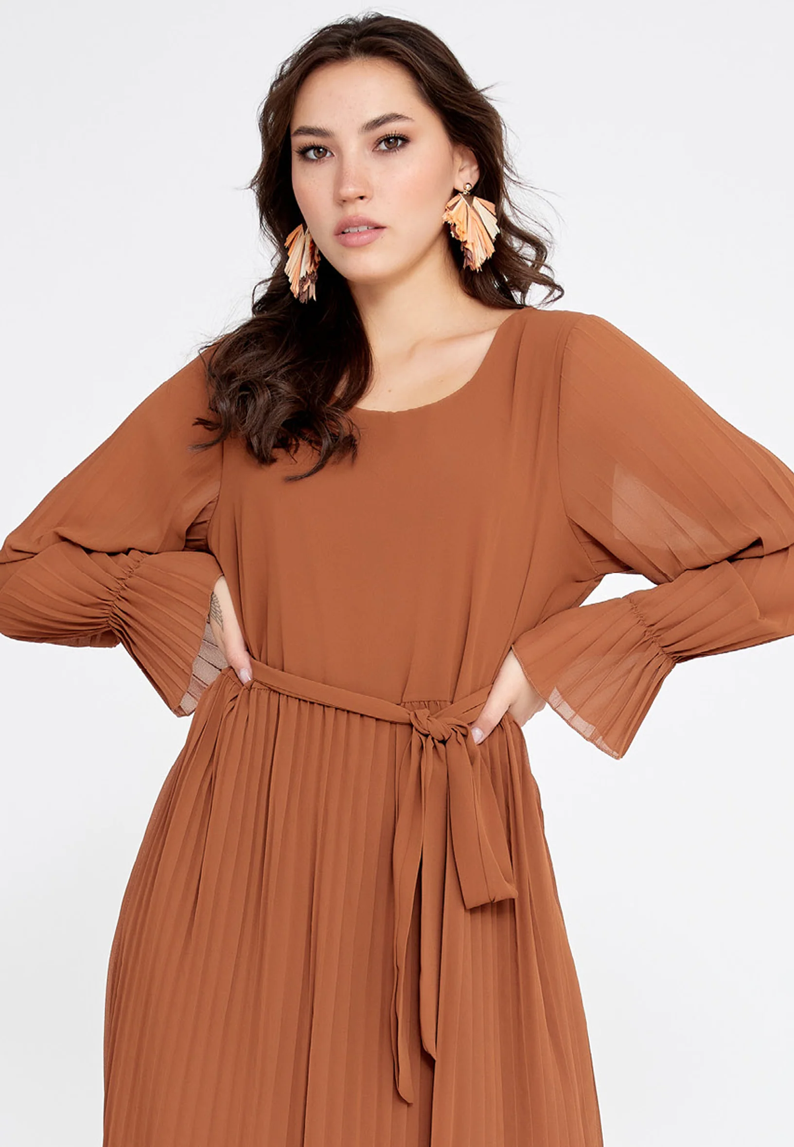 Long Sleeve Mini Chiffon Column Regular Casual Dress cav69472 - Image 12