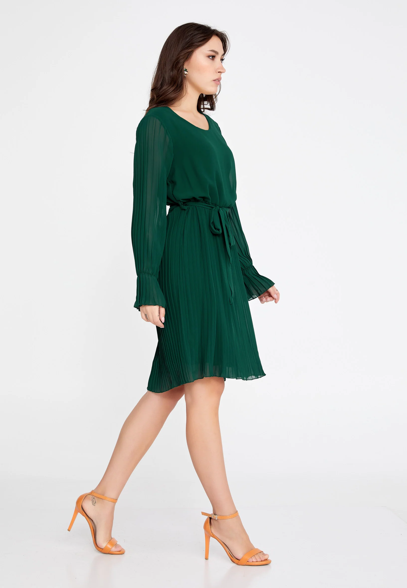 Long Sleeve Mini Chiffon Column Regular Casual Dress cav69472 - Image 15