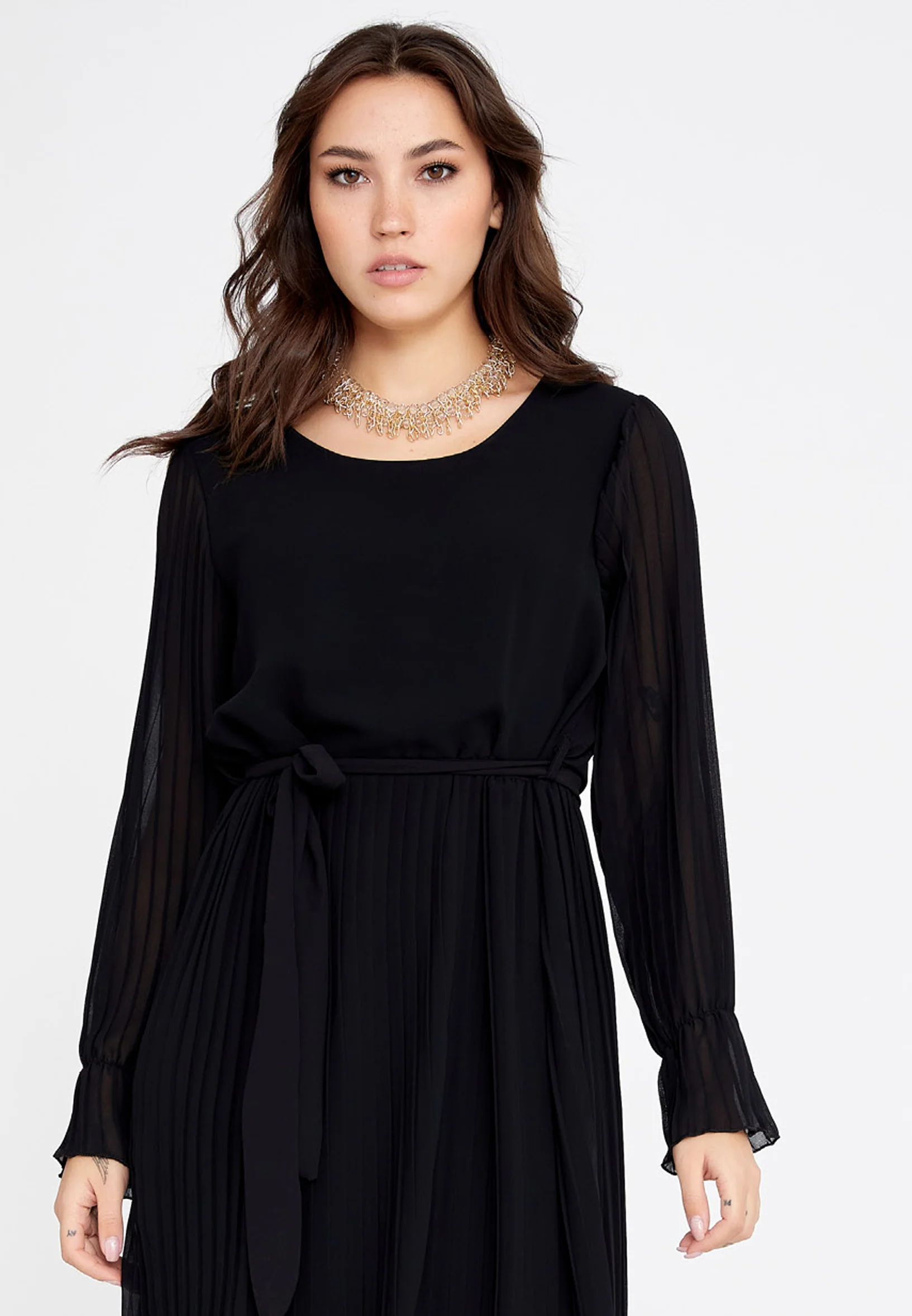 Long Sleeve Mini Chiffon Column Regular Casual Dress cav69472 - Image 4