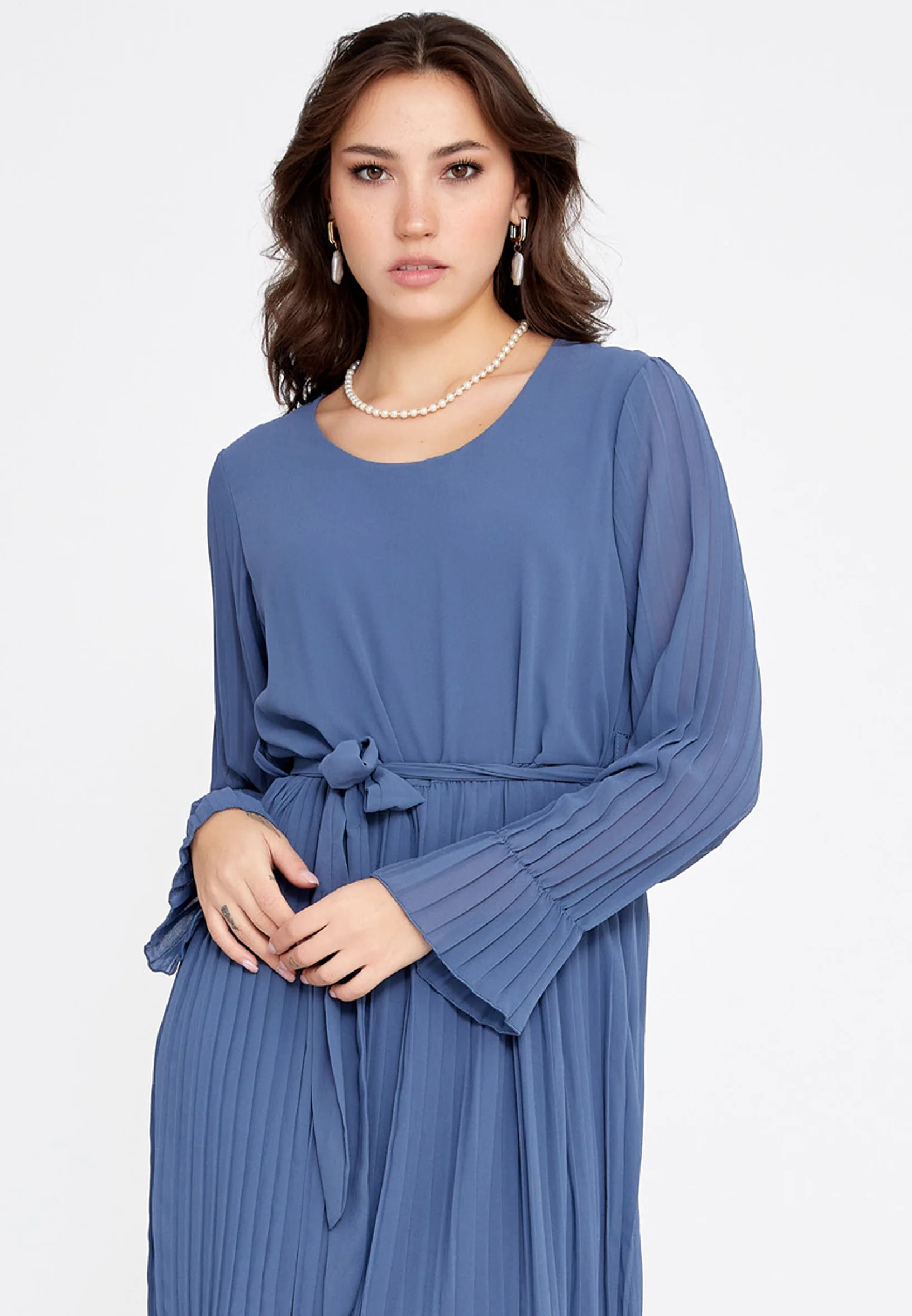 Long Sleeve Mini Chiffon Column Regular Casual Dress cav69472 - Image 8