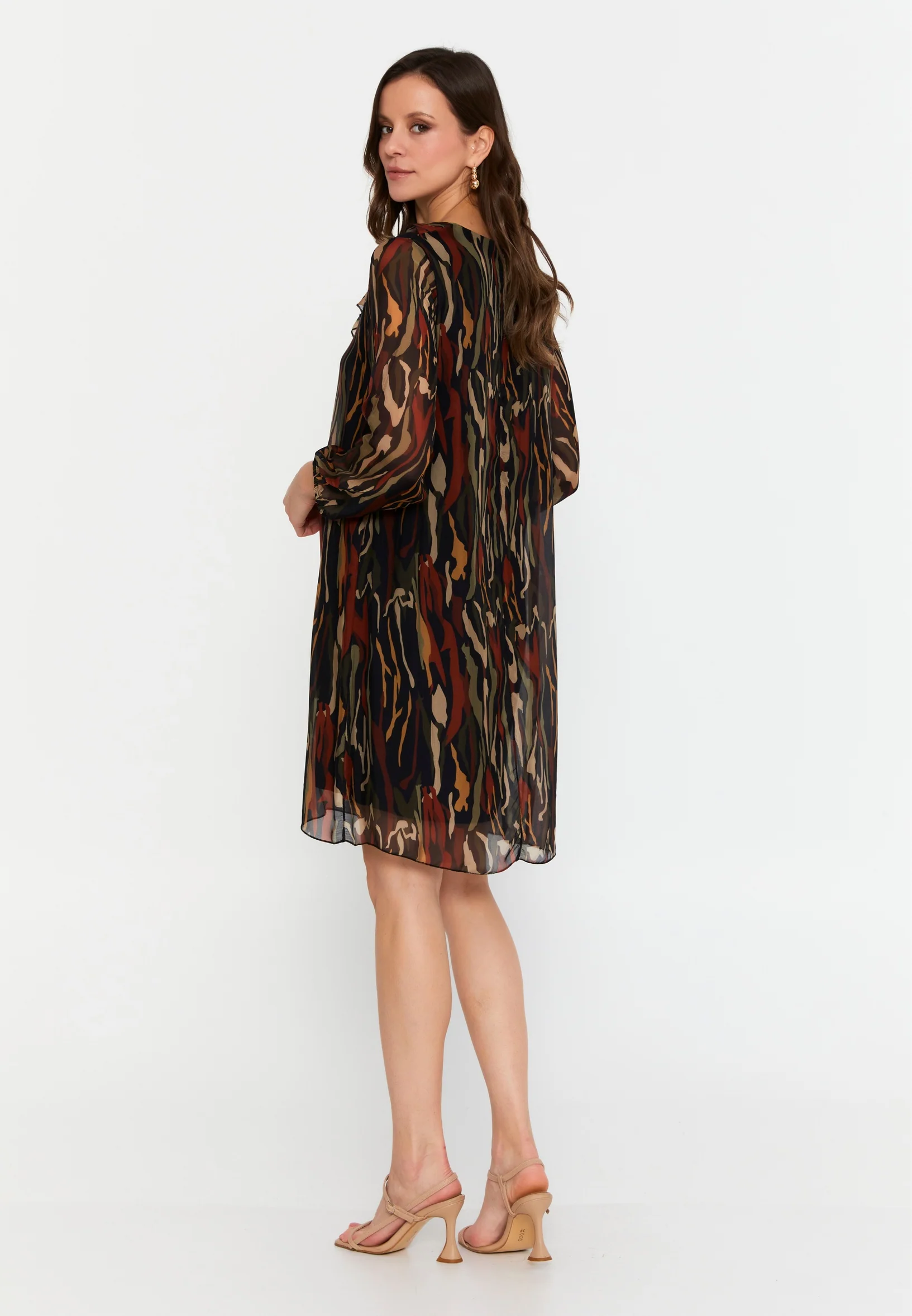 Long Sleeve Mini Chiffon Column Regular Casual Dress cav69514 - Image 6