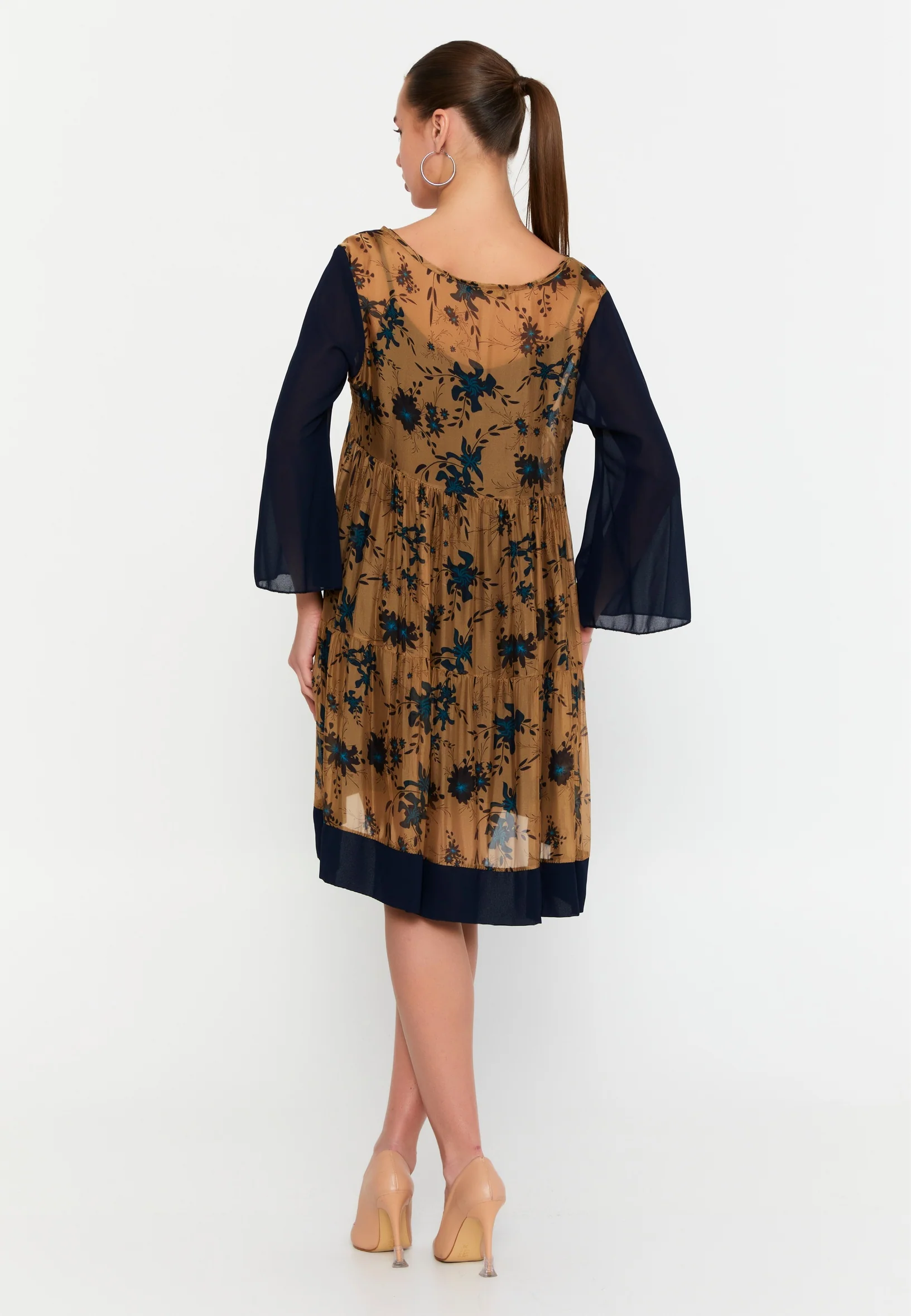 Long Sleeve Mini Chiffon Column Regular Casual Dress esl69456 - Image 10