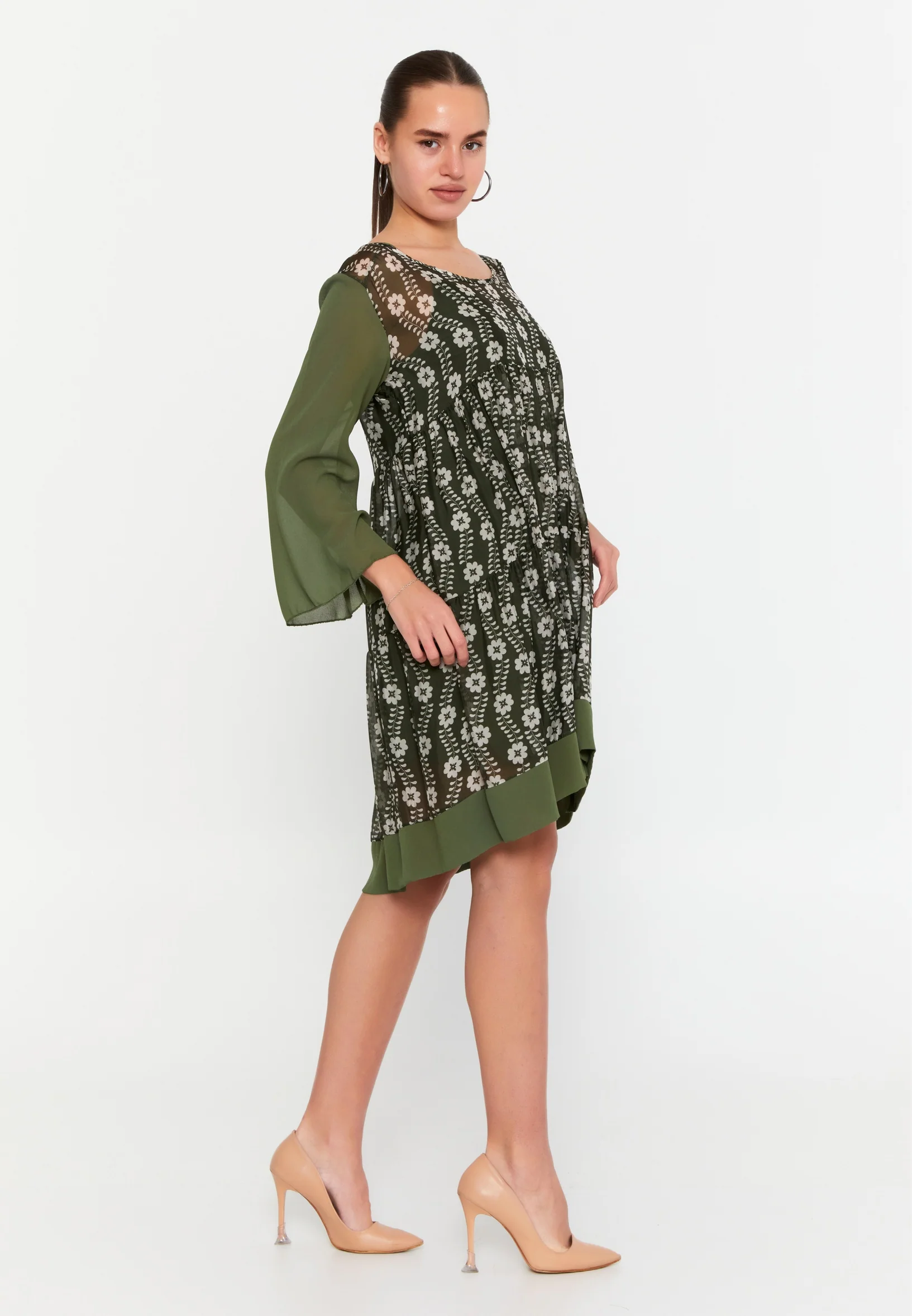 Long Sleeve Mini Chiffon Column Regular Casual Dress esl69456 - Image 7