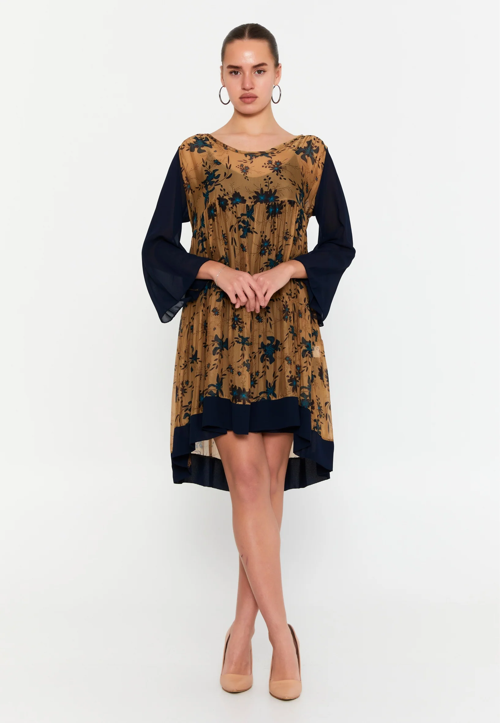 Long Sleeve Mini Chiffon Column Regular Casual Dress esl69456 - Image 9