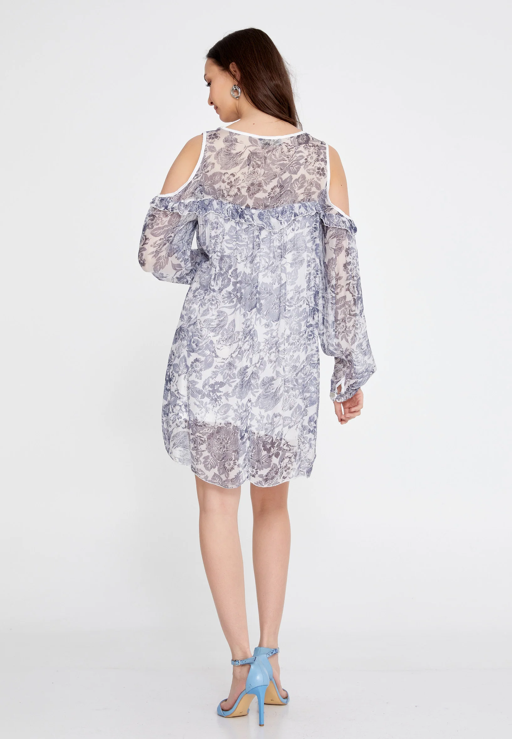 Long Sleeve Mini Chiffon Column Regular Casual Dress eslm033 - Image 2