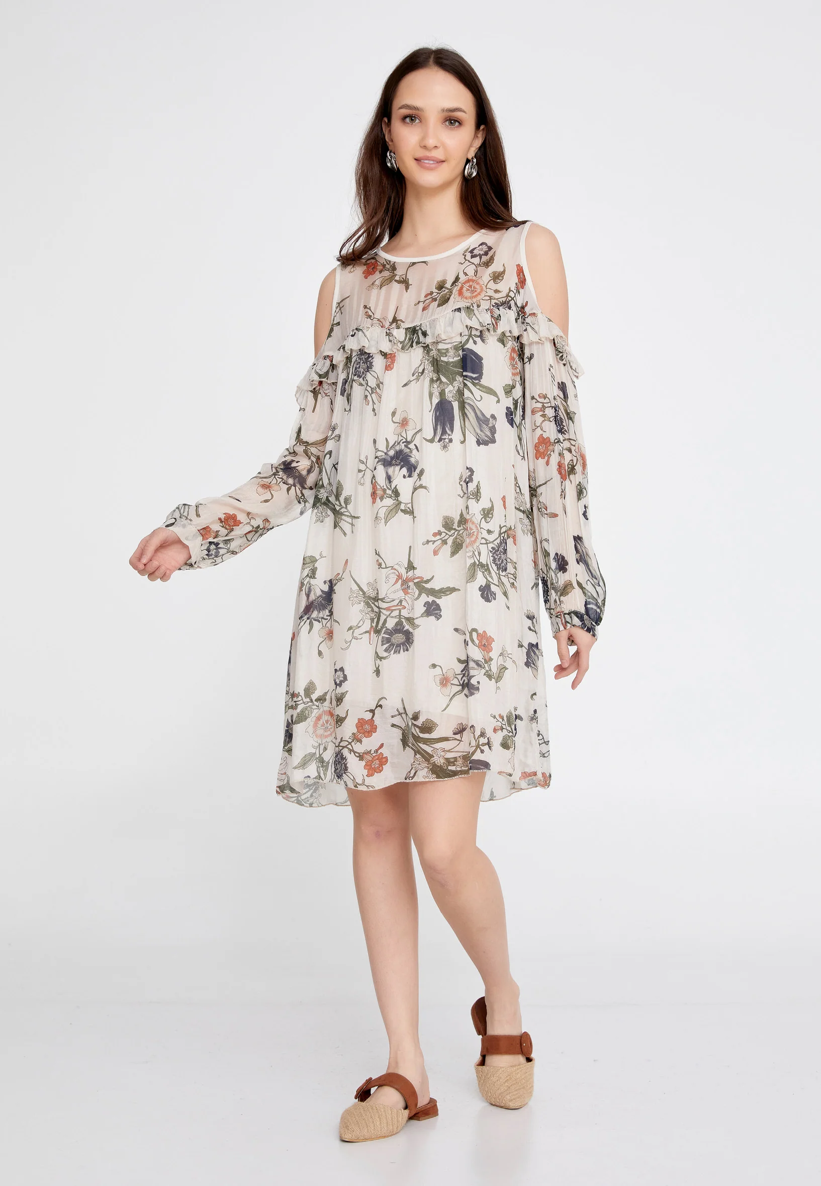 Long Sleeve Mini Chiffon Column Regular Casual Dress eslm033 - Image 5