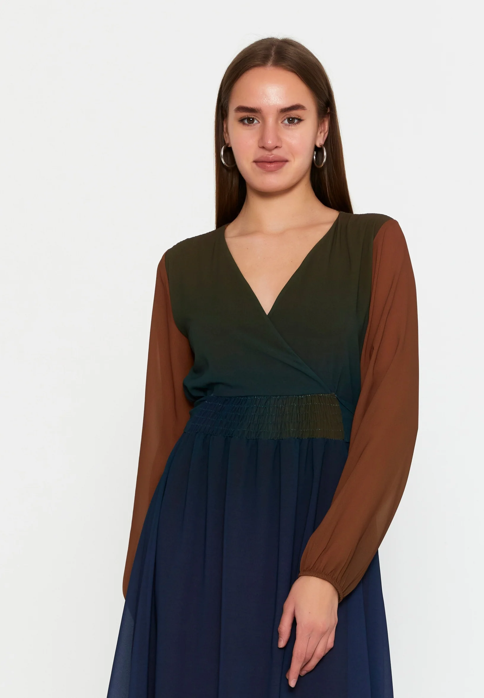 Long Sleeve Mini Chiffon Column Regular Casual Dress sea6442 - Image 8