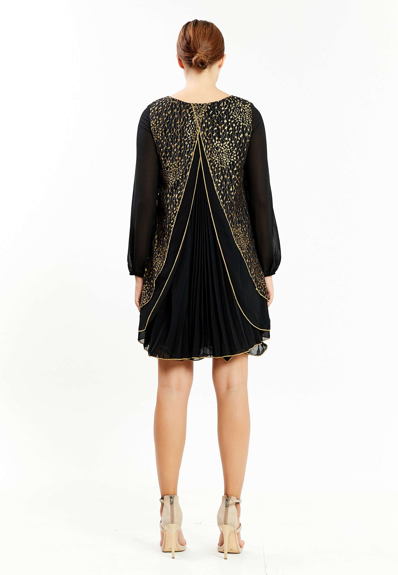 Long Sleeve Mini Chiffon Column Regular Casual Dress ser18408 - Image 2