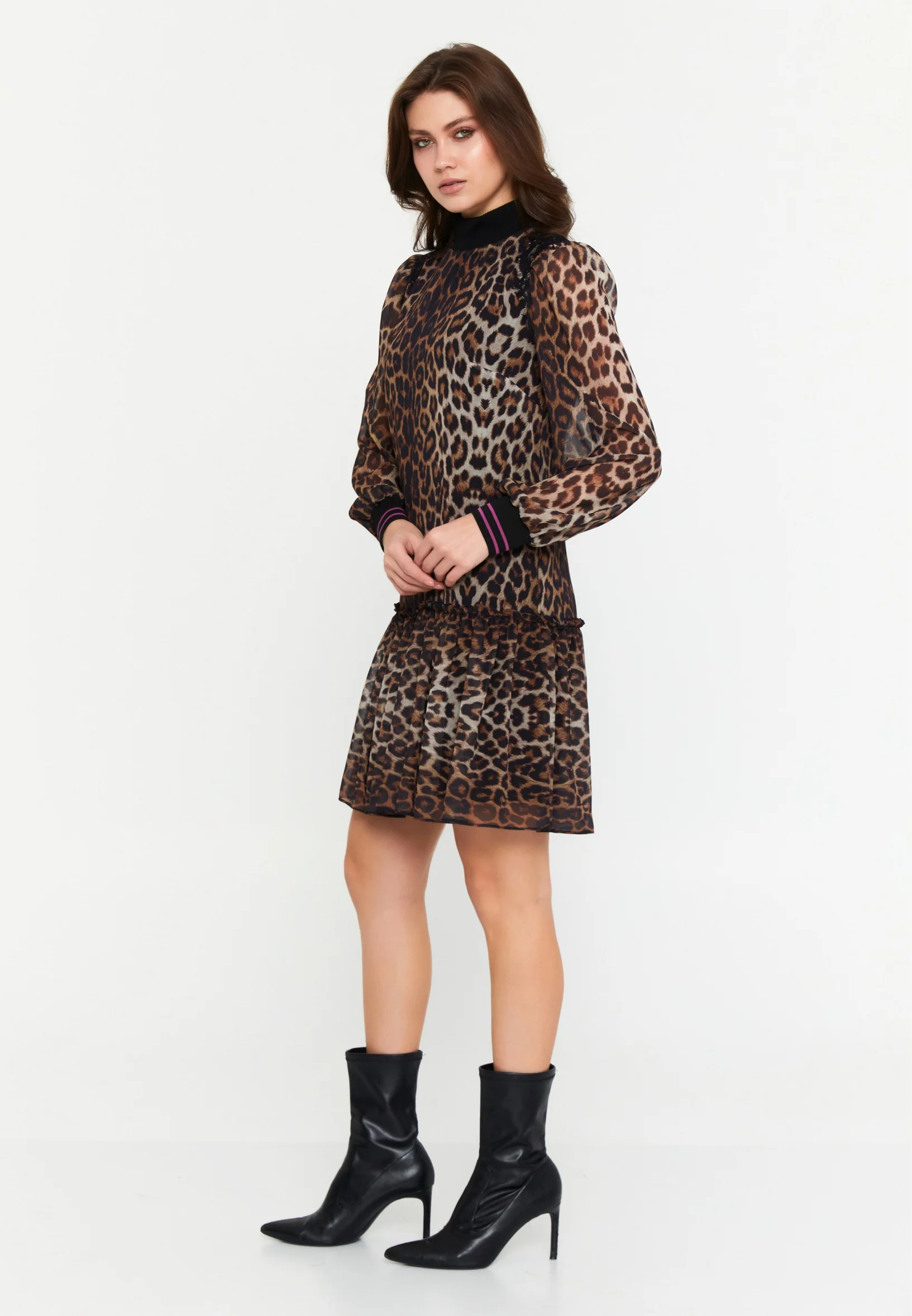 Long Sleeve Mini Chiffon Column Regular Casual Dress shu23sk02026 - Image 3