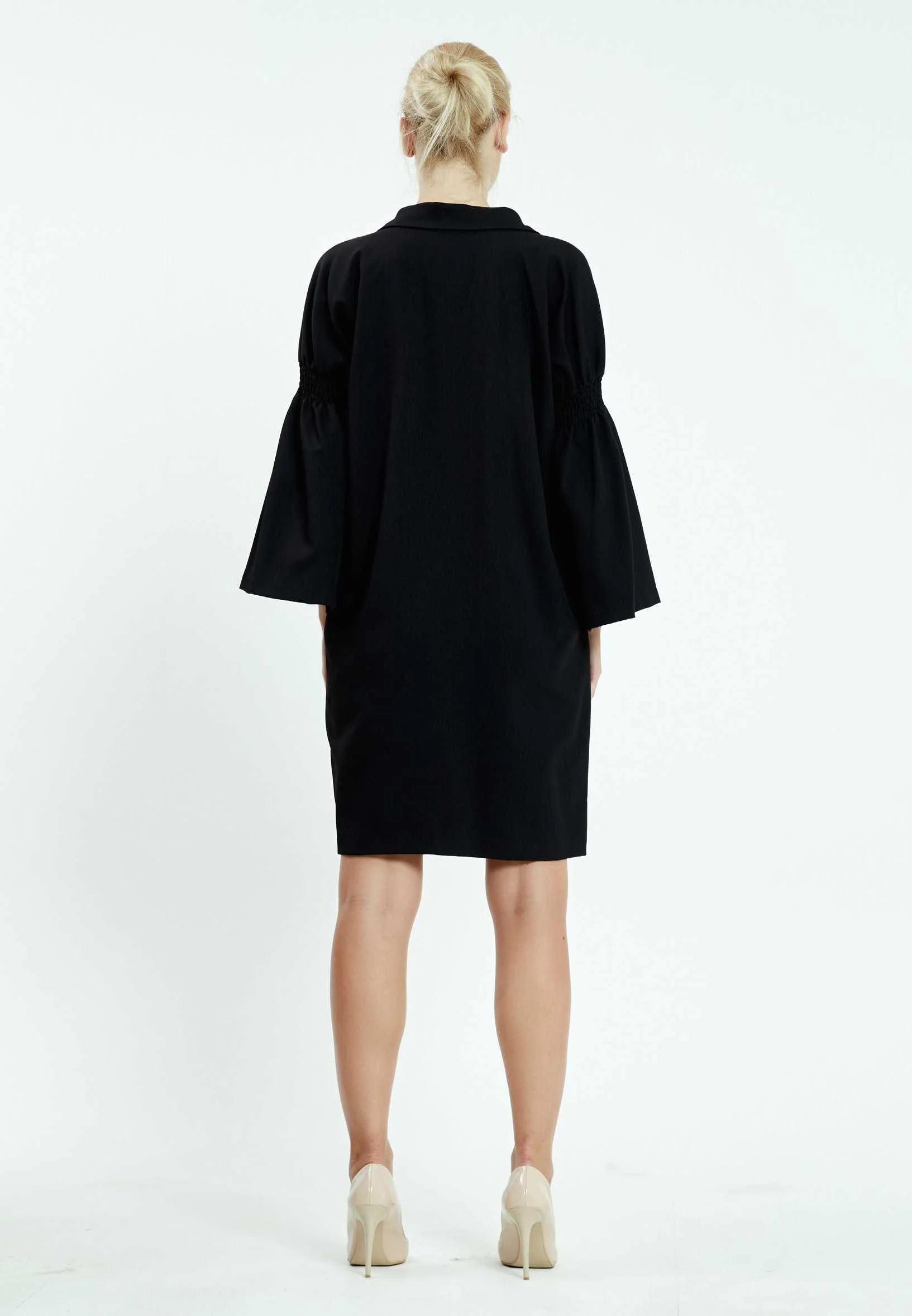 Long Sleeve Mini Crepe Column Regular Casual Dress bov1937 - Image 2