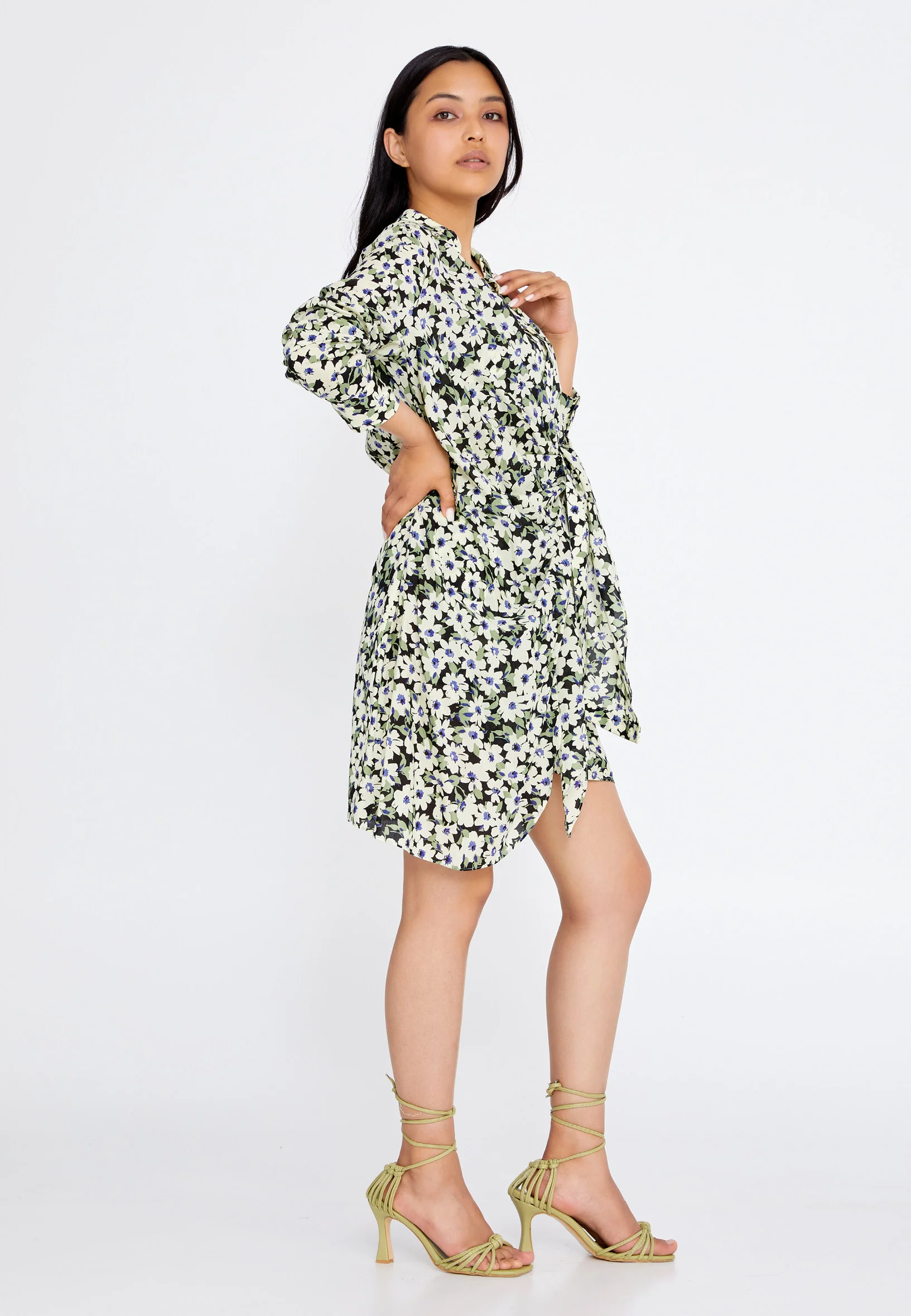 Long Sleeve Mini Crepe Column Regular Casual Dress kmy22s40978 - Image 3
