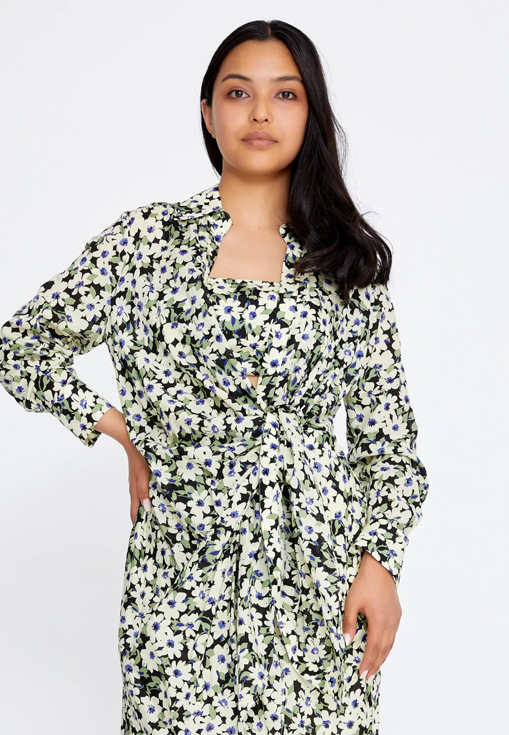 Long Sleeve Mini Crepe Column Regular Casual Dress kmy22s40978 - Image 4