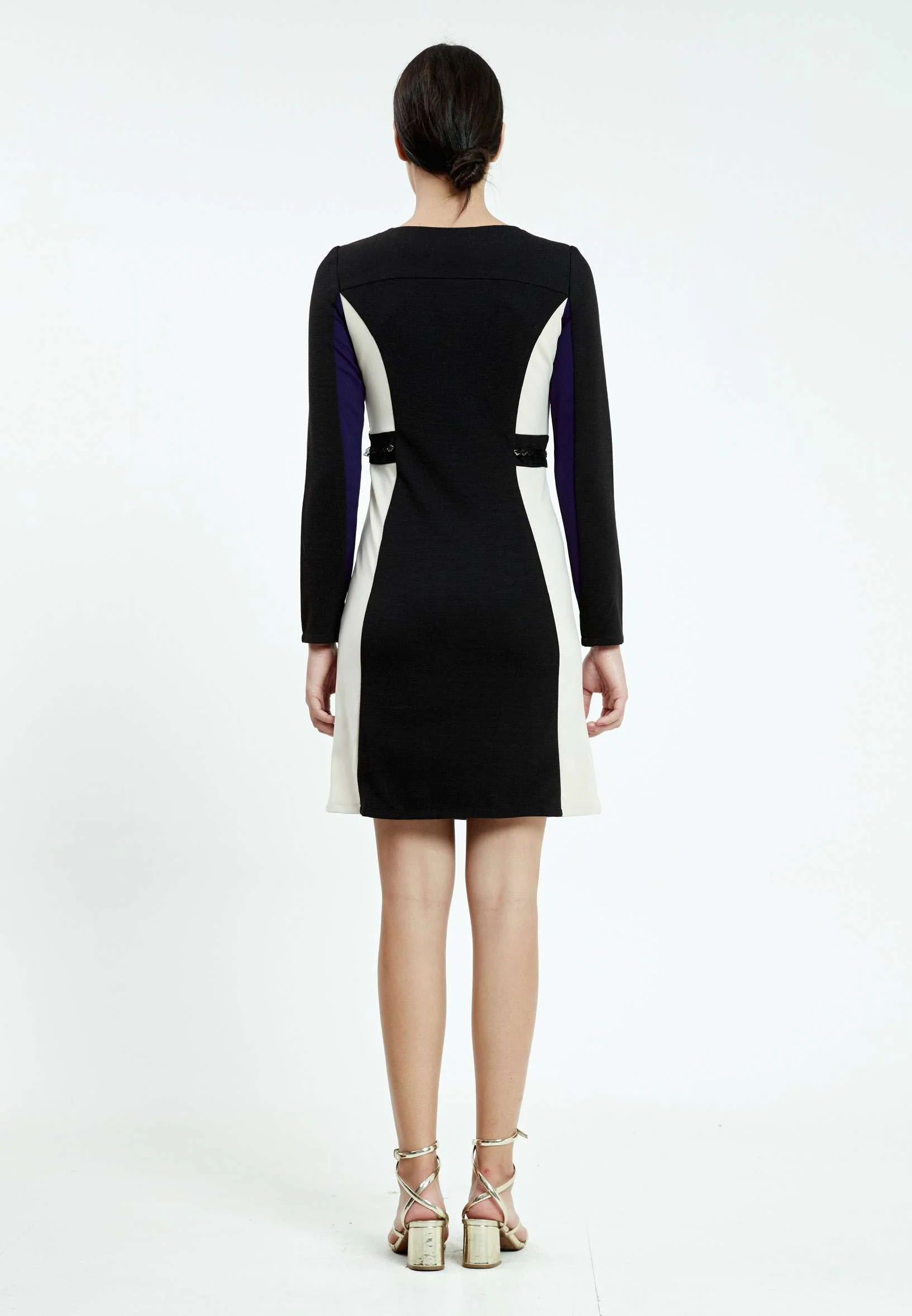 Long Sleeve Mini Crepe Column Regular Casual Dress ser17089 - Image 2