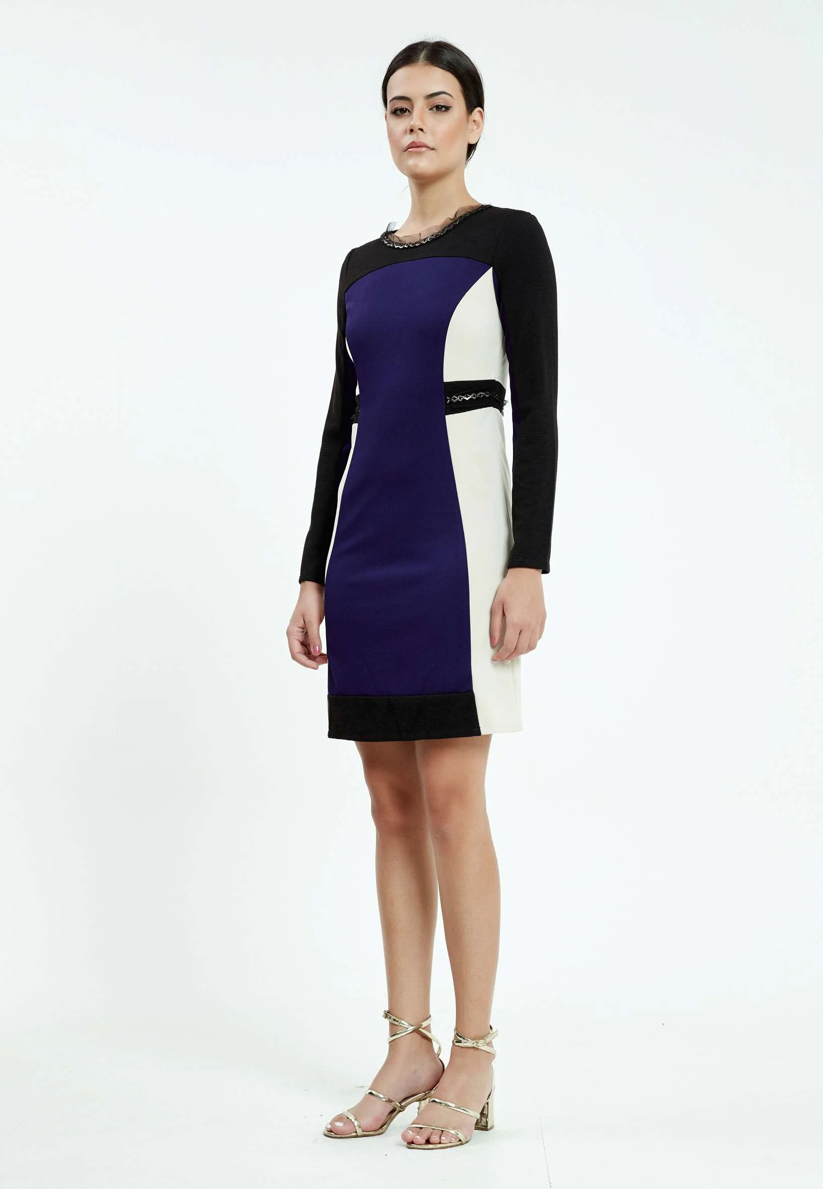 Long Sleeve Mini Crepe Column Regular Casual Dress ser17089 - Image 3