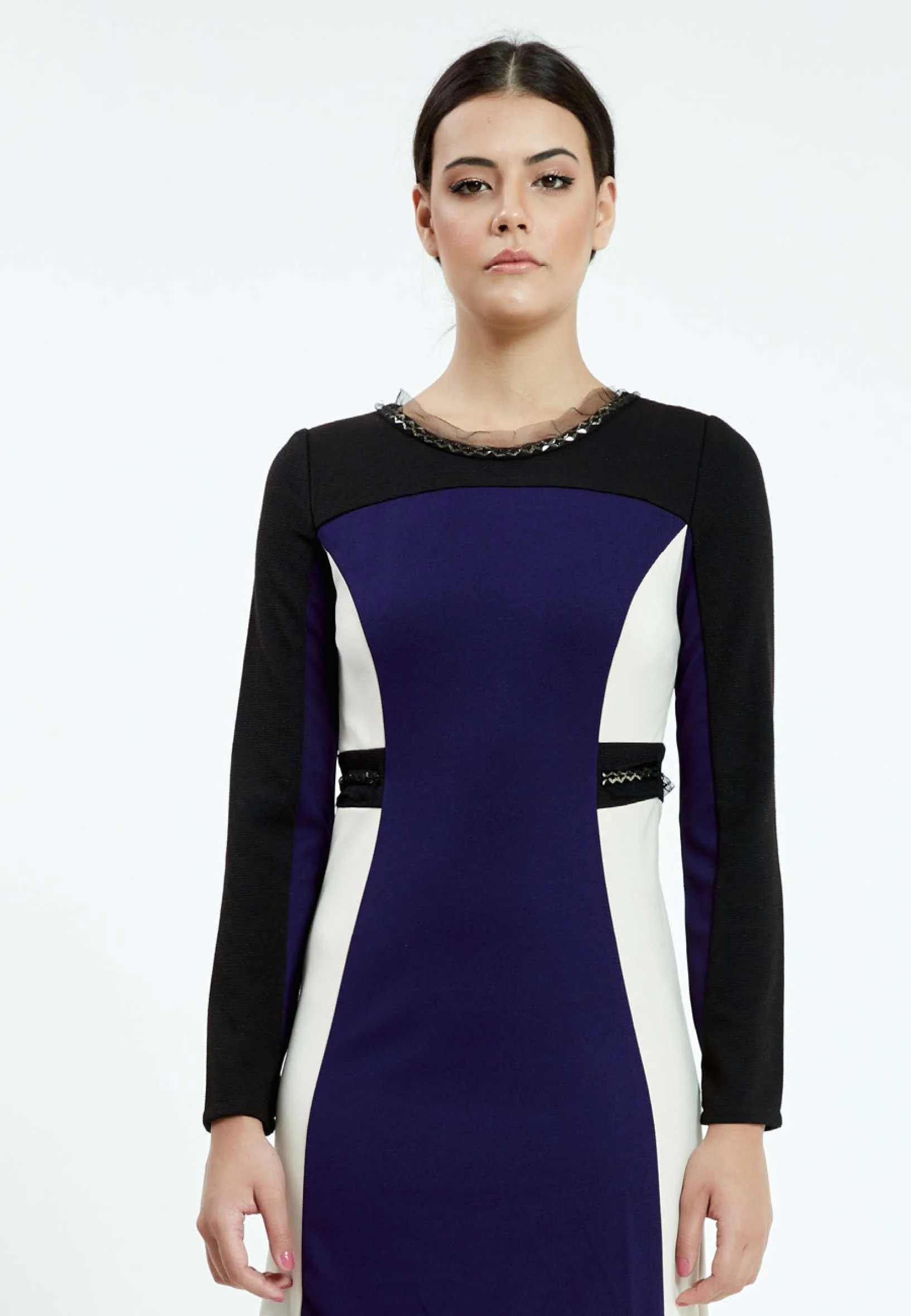 Long Sleeve Mini Crepe Column Regular Casual Dress ser17089 - Image 4