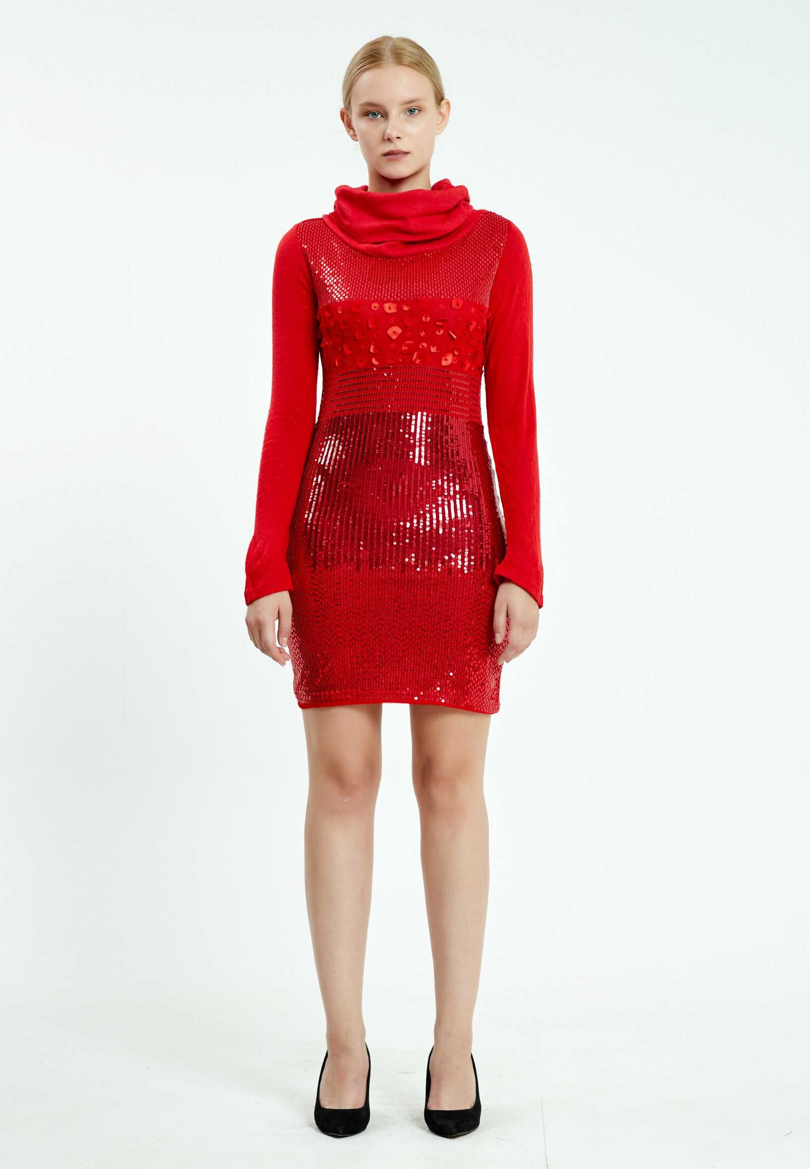 Long Sleeve Mini Knitwear Bodycon Regular Casual Dress ser17104 - Image 9