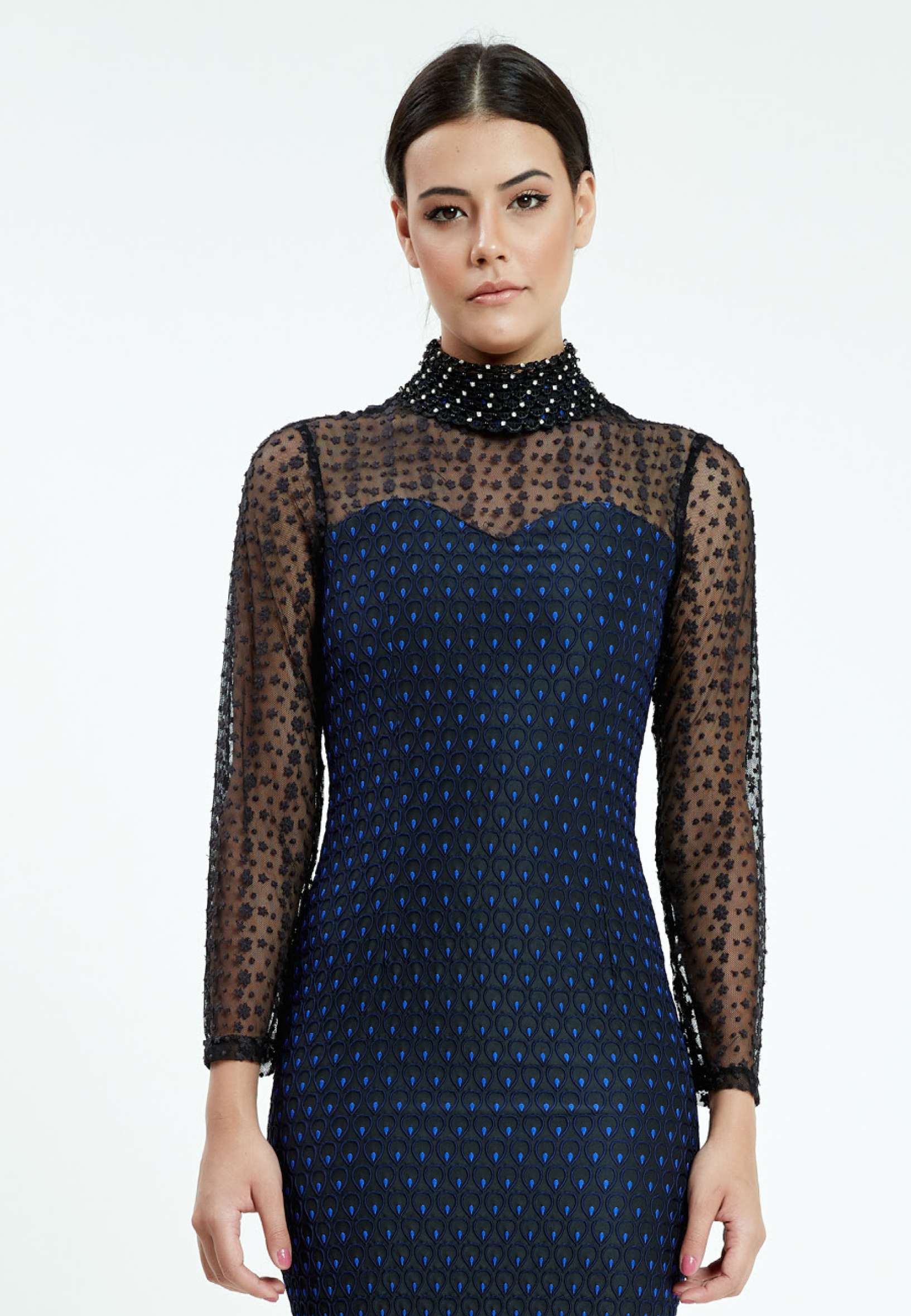Long Sleeve Mini Lace Bodycon Regular Cocktail Dress ser18237 - Image 8