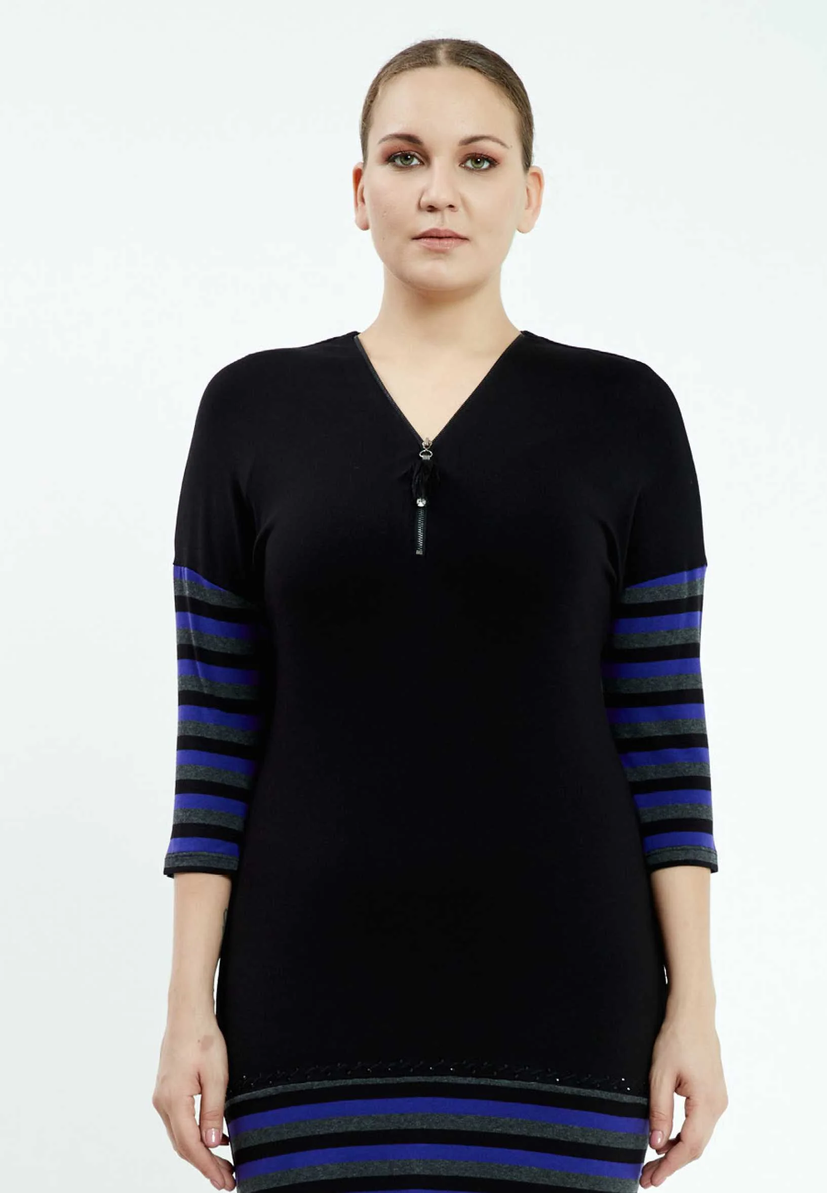 Long Sleeve Mini Lycra Bodycon Plus Size Casual Dress ayb6536 - Image 4
