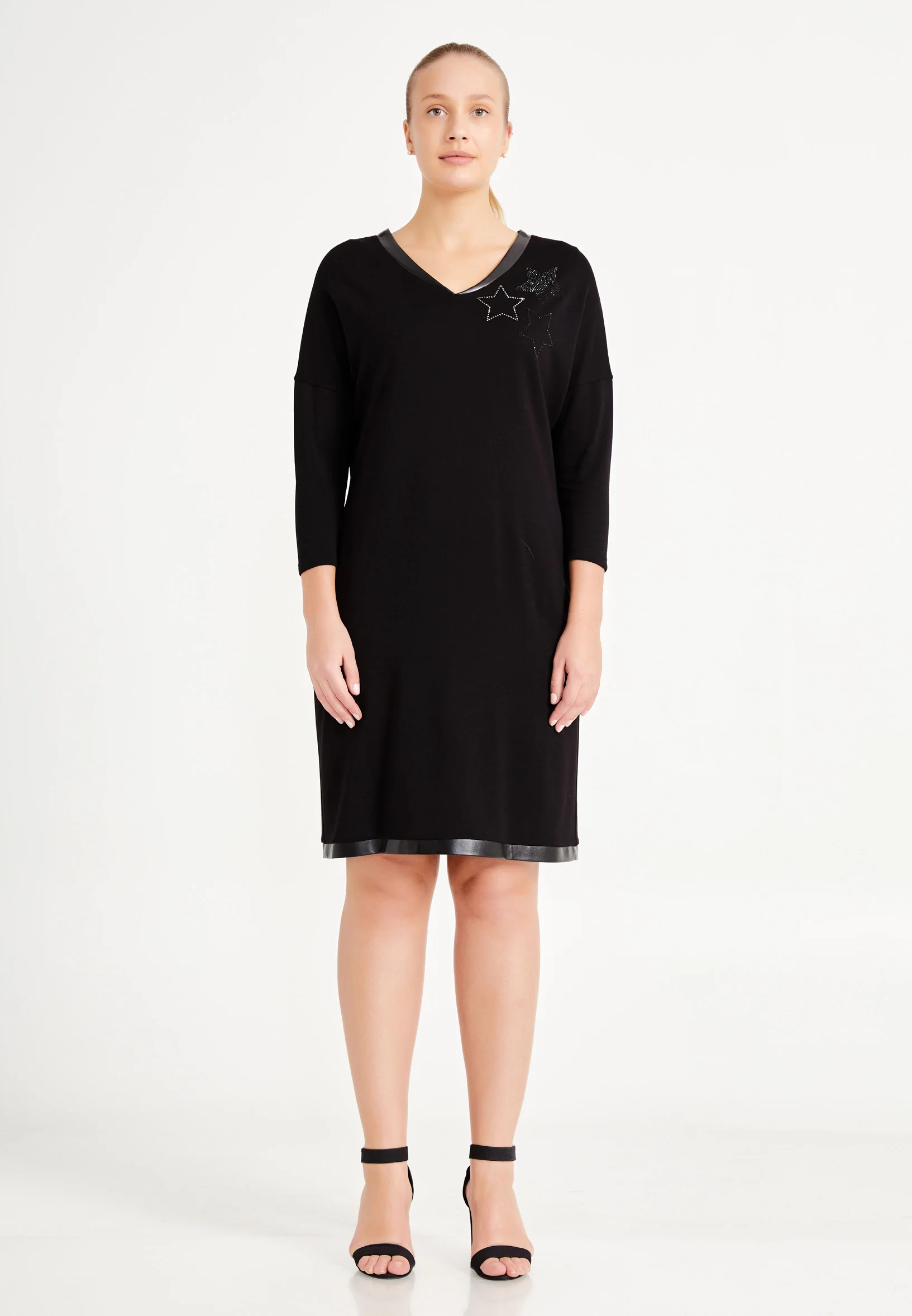 Long Sleeve Mini Lycra Column Plus Size Casual Dress ayb6564