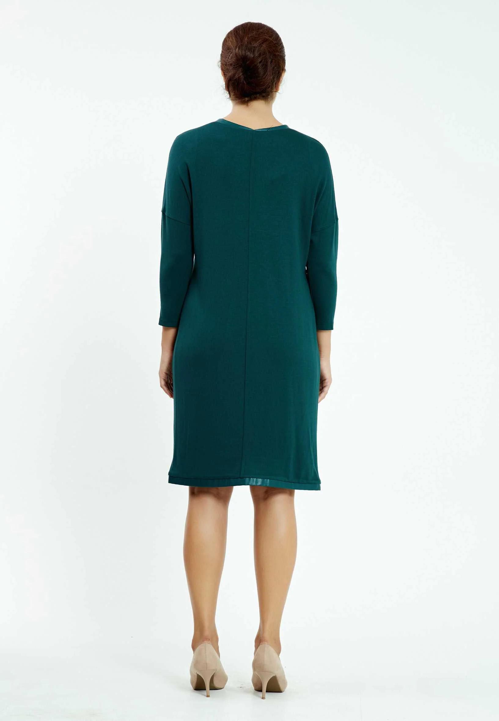 Long Sleeve Mini Lycra Column Plus Size Casual Dress ayb6564 - Image 6