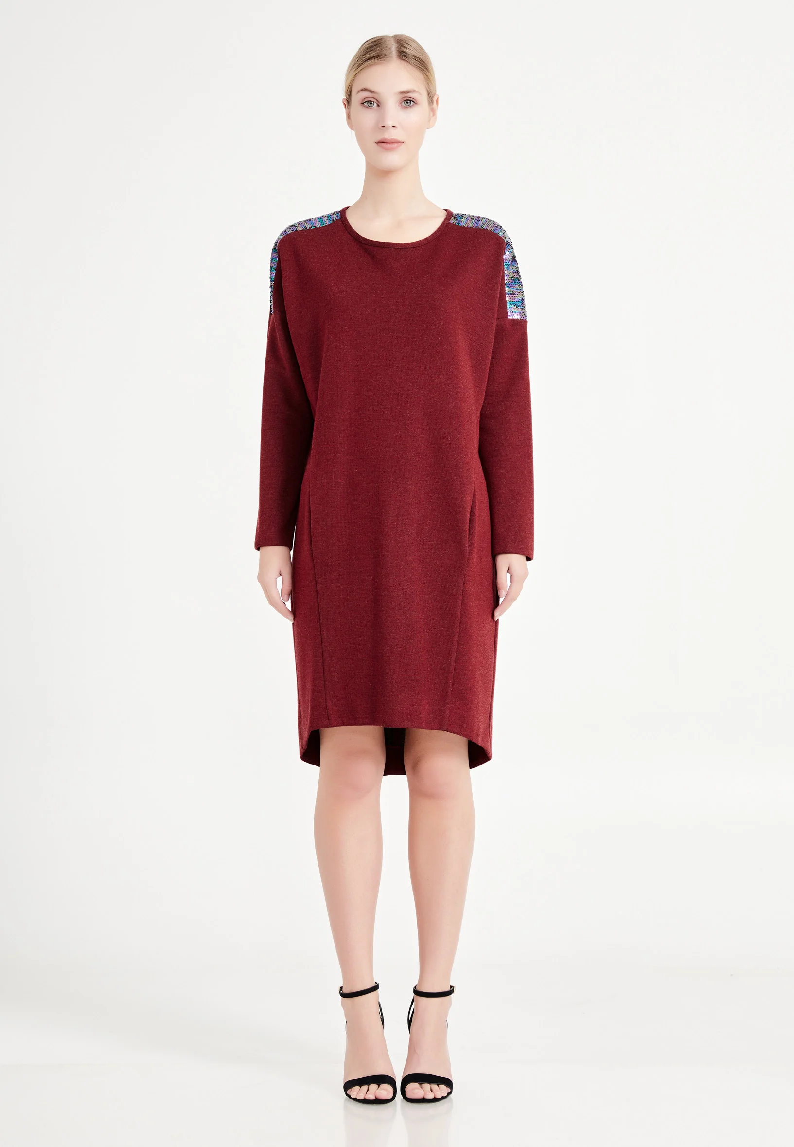 Long Sleeve Mini Lycra Column Regular Casual Dress mis18262a