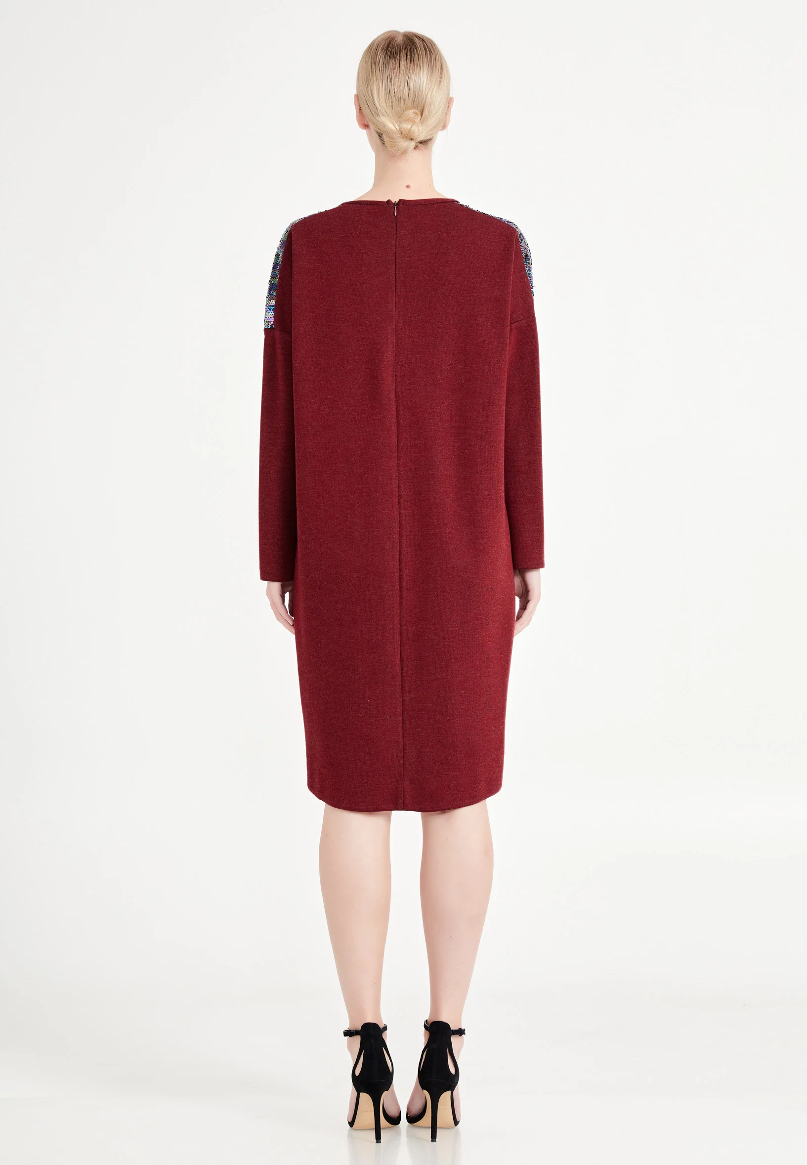 Long Sleeve Mini Lycra Column Regular Casual Dress mis18262a - Image 2