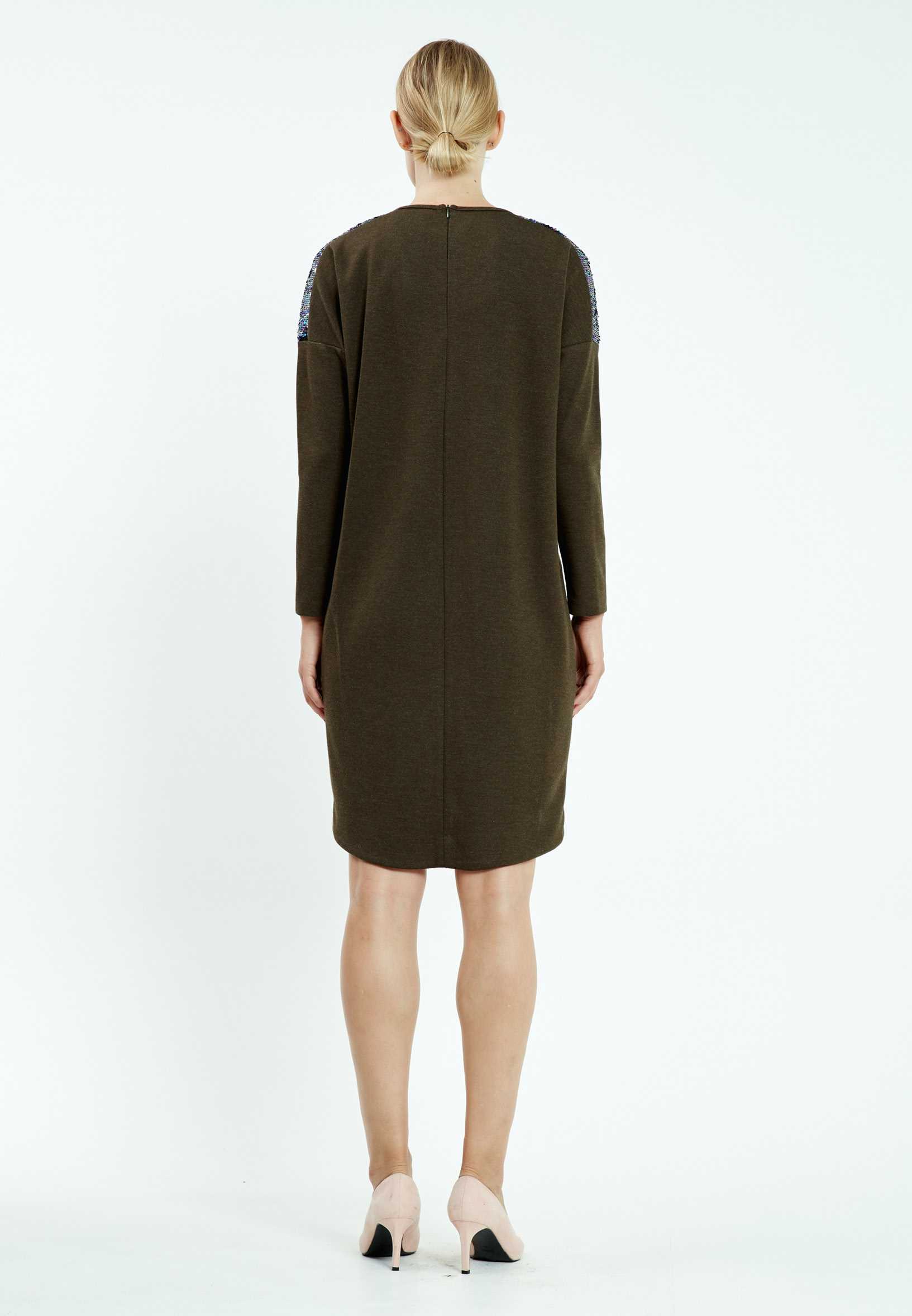 Long Sleeve Mini Lycra Column Regular Casual Dress mis18262a - Image 6
