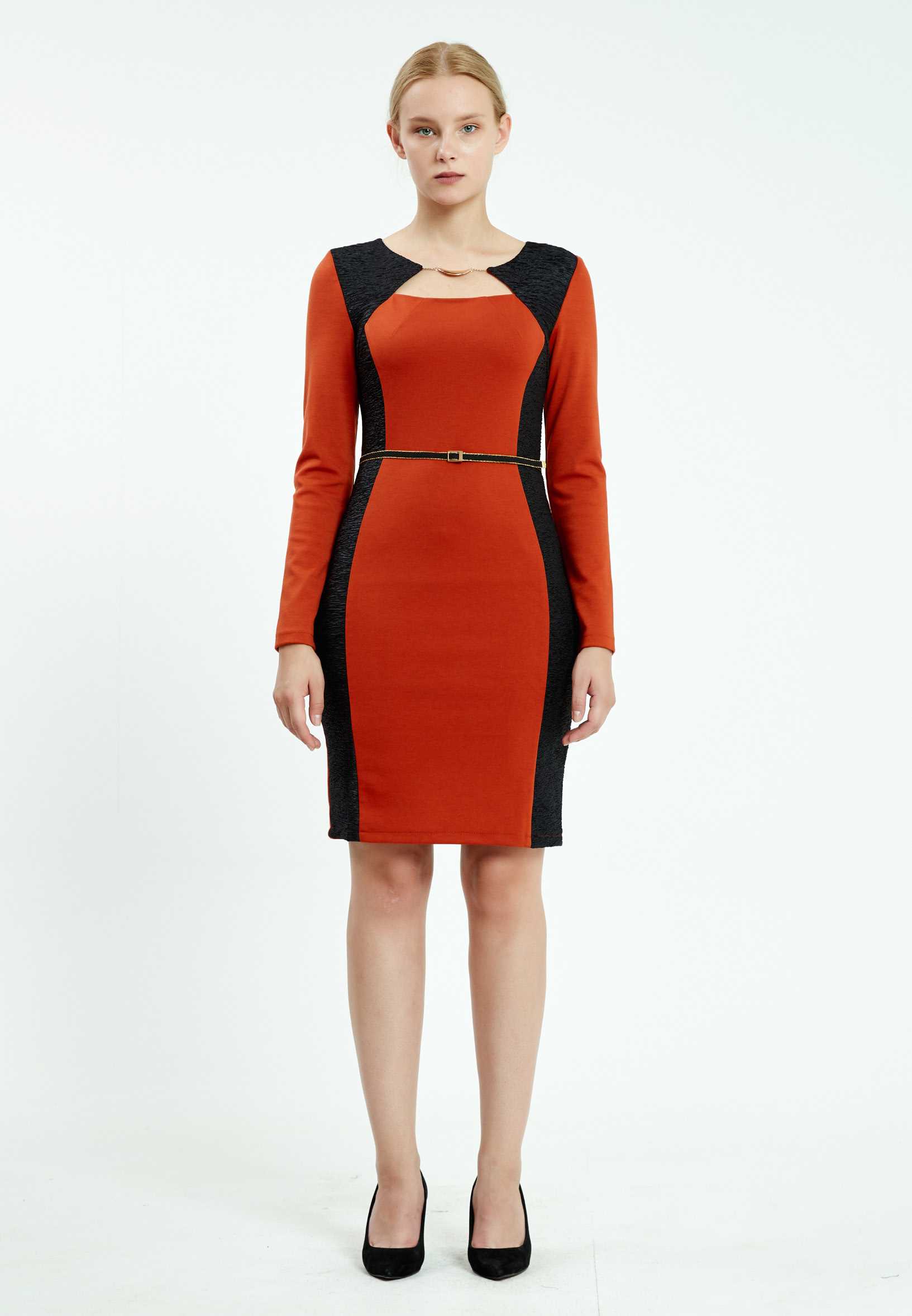 Long Sleeve Mini Lycra Column Regular Casual Dress ser17085