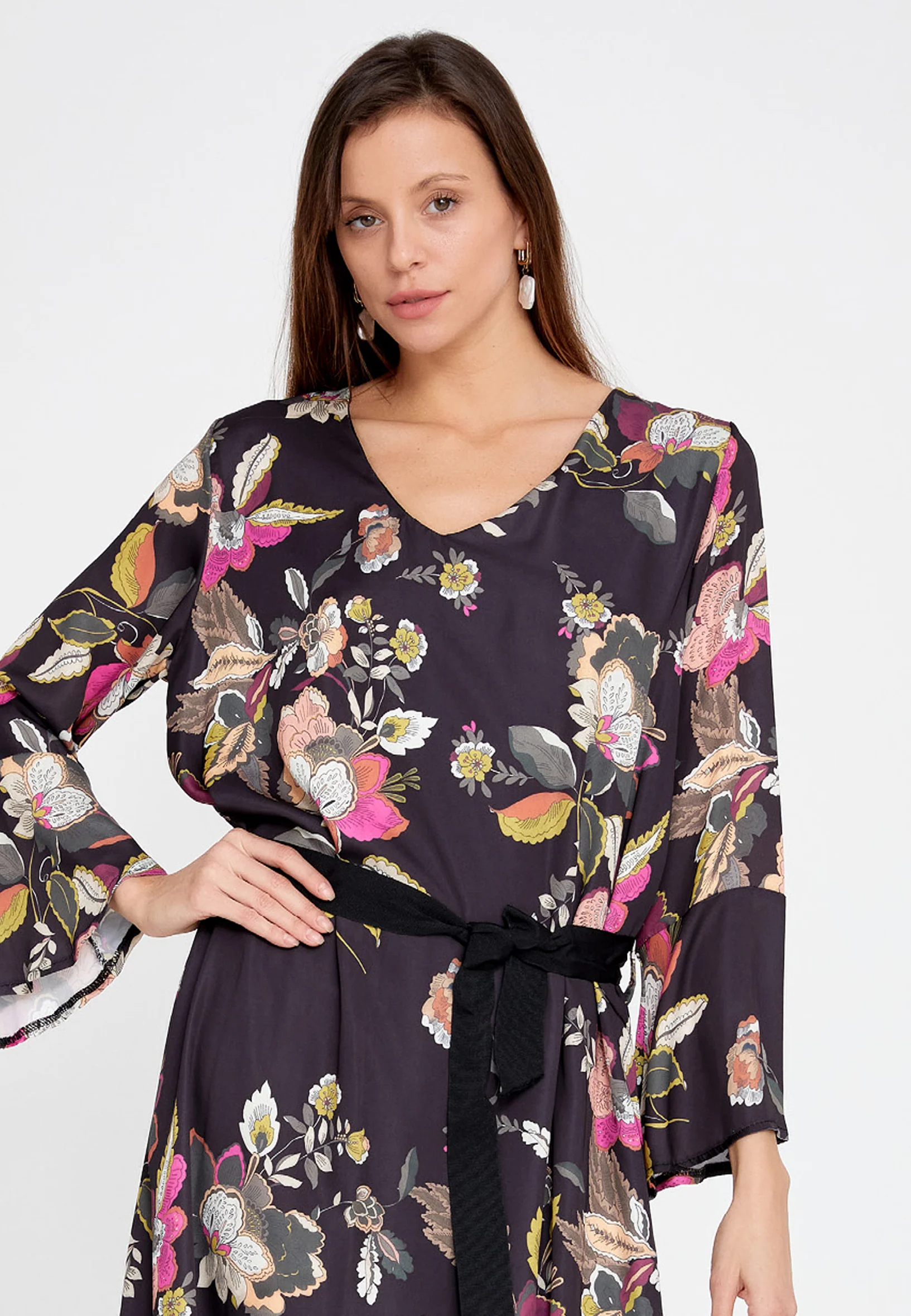 Long Sleeve Mini Satin Column Regular Casual Dress sea3795 - Image 4
