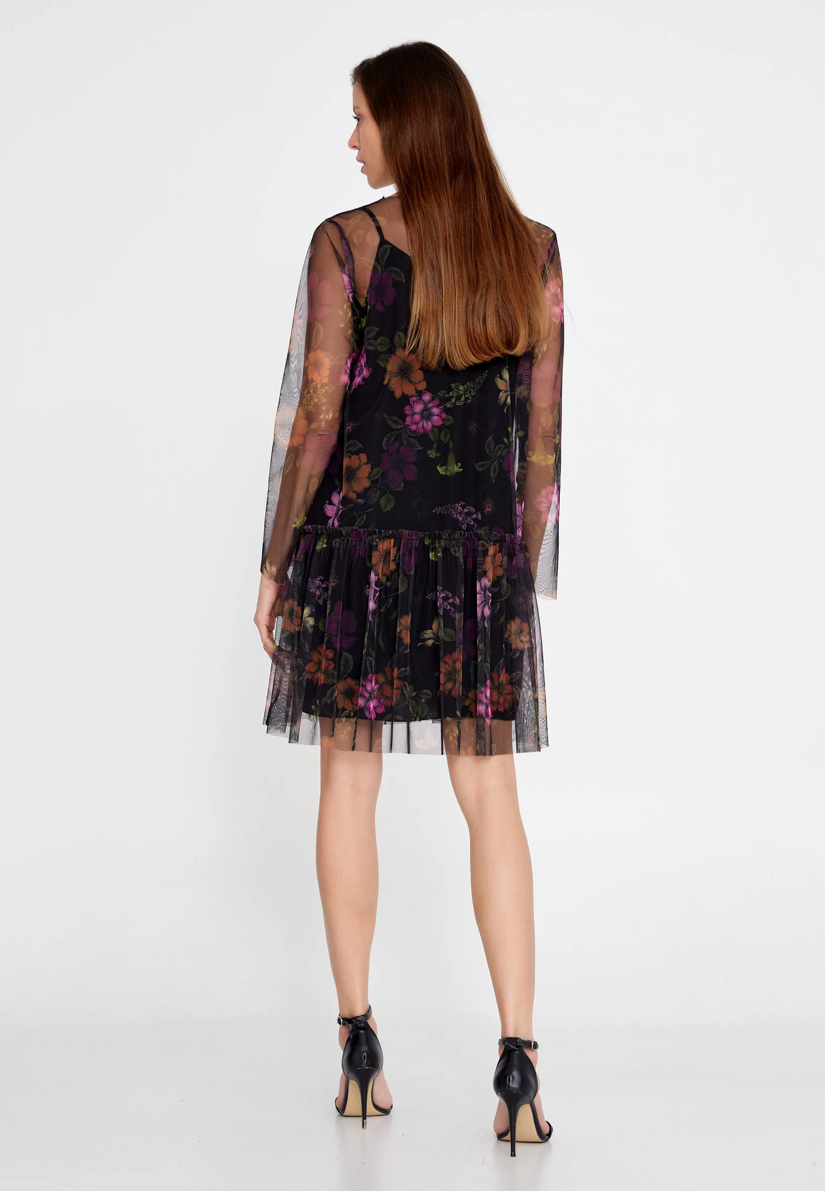 Long Sleeve Mini Tulle Column Regular Casual Dress rui192109 - Image 2