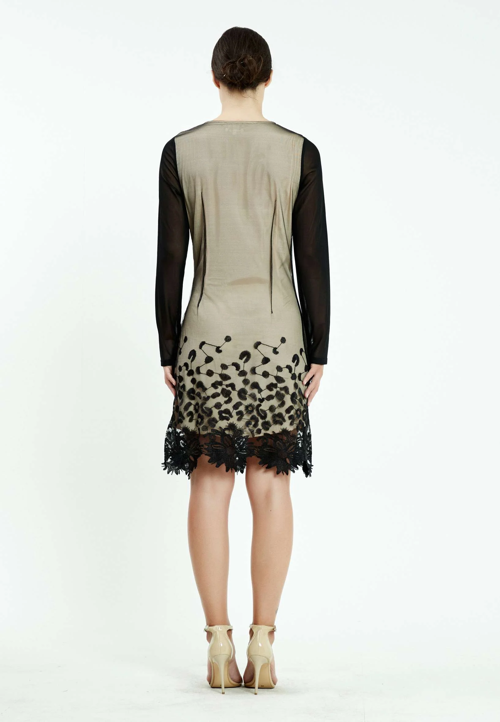 Long Sleeve Mini Tulle Column Regular Casual Dress ser18402 - Image 2