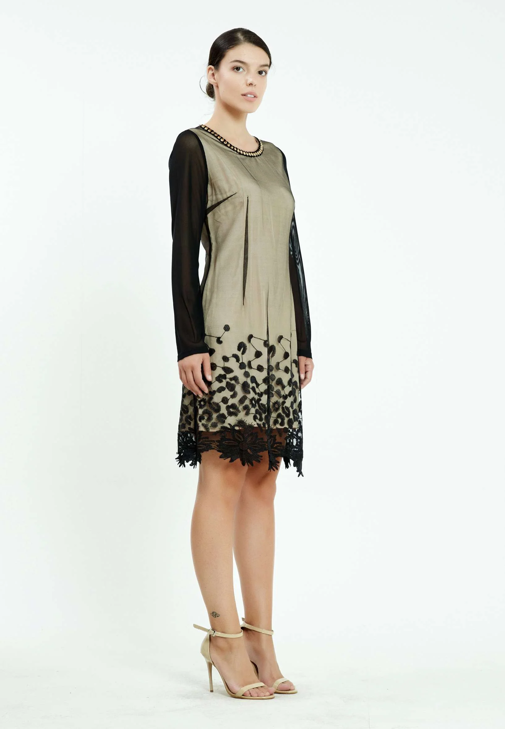 Long Sleeve Mini Tulle Column Regular Casual Dress ser18402 - Image 3
