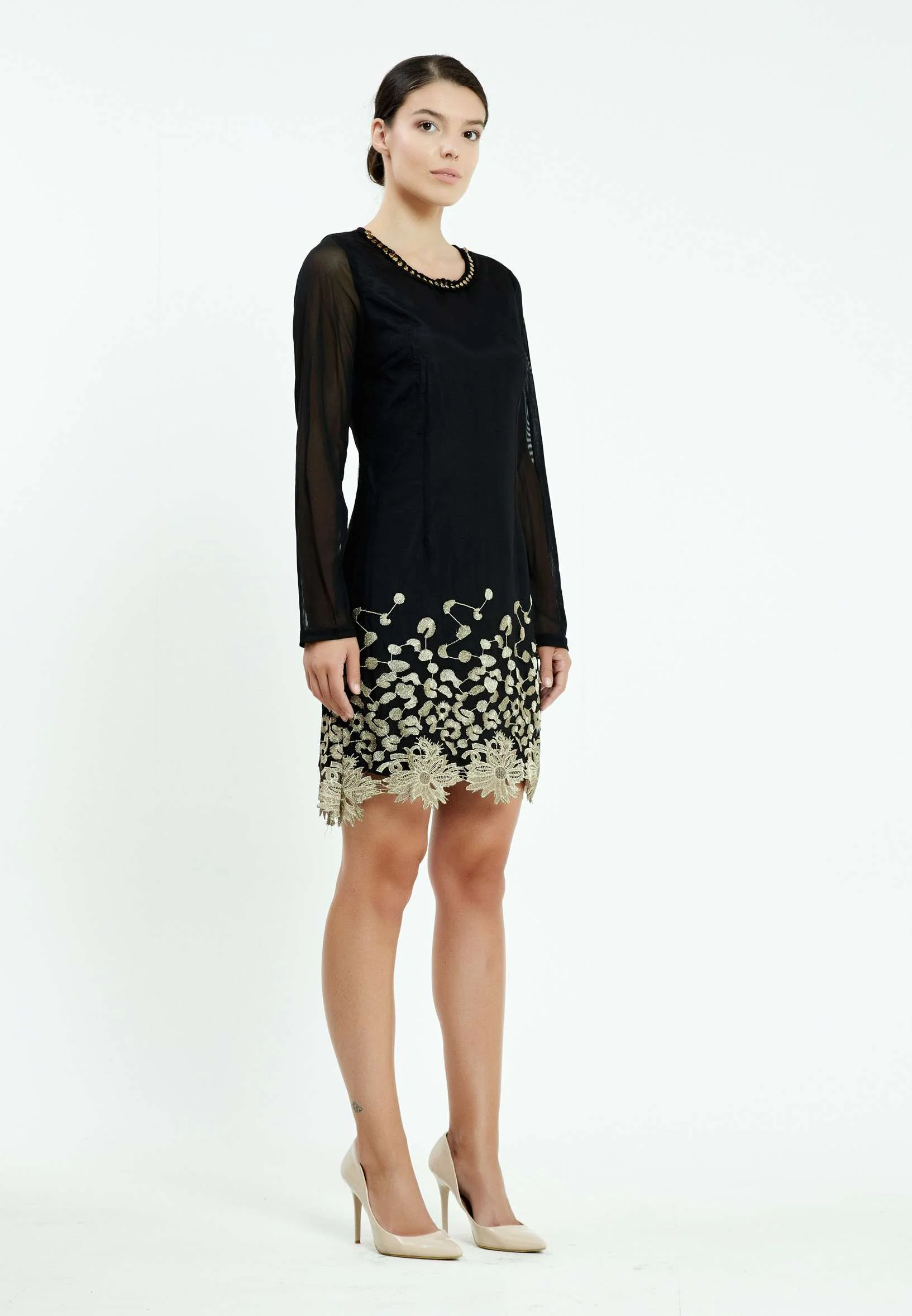 Long Sleeve Mini Tulle Column Regular Casual Dress ser18402 - Image 7