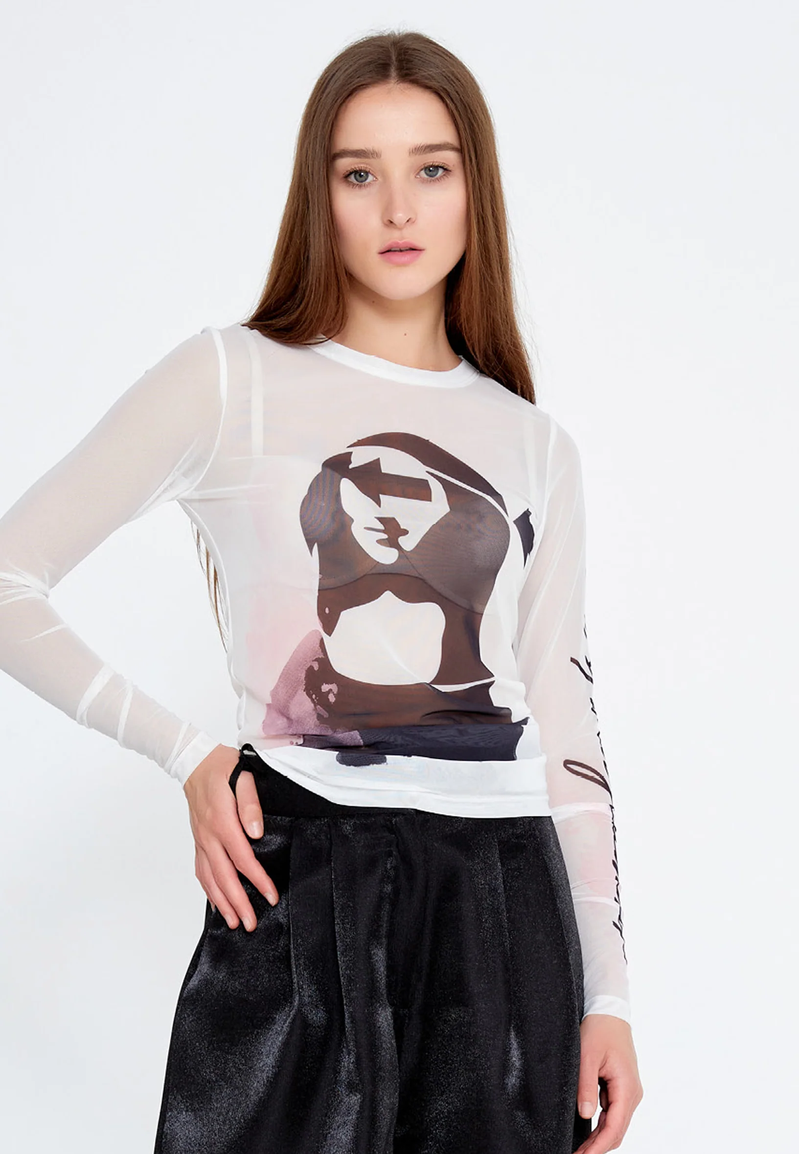 Long Sleeve Patterned Regular Blouse ber23y4125
