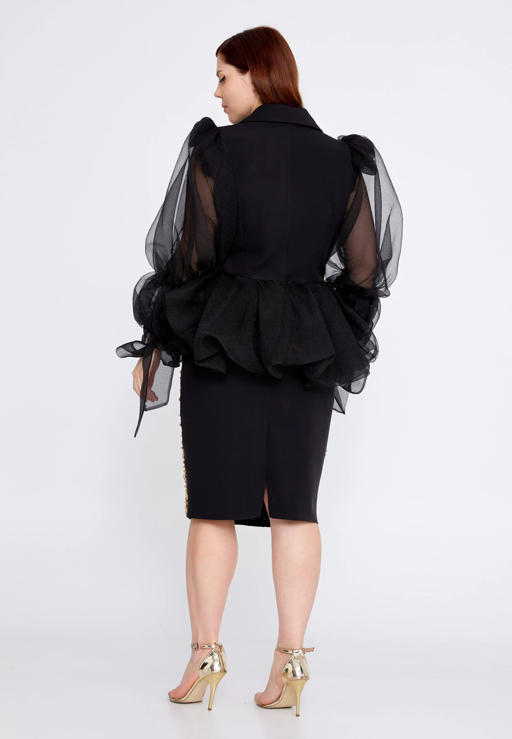 Long Sleeve Plus Size Suit crm22sel5830-b - Image 3