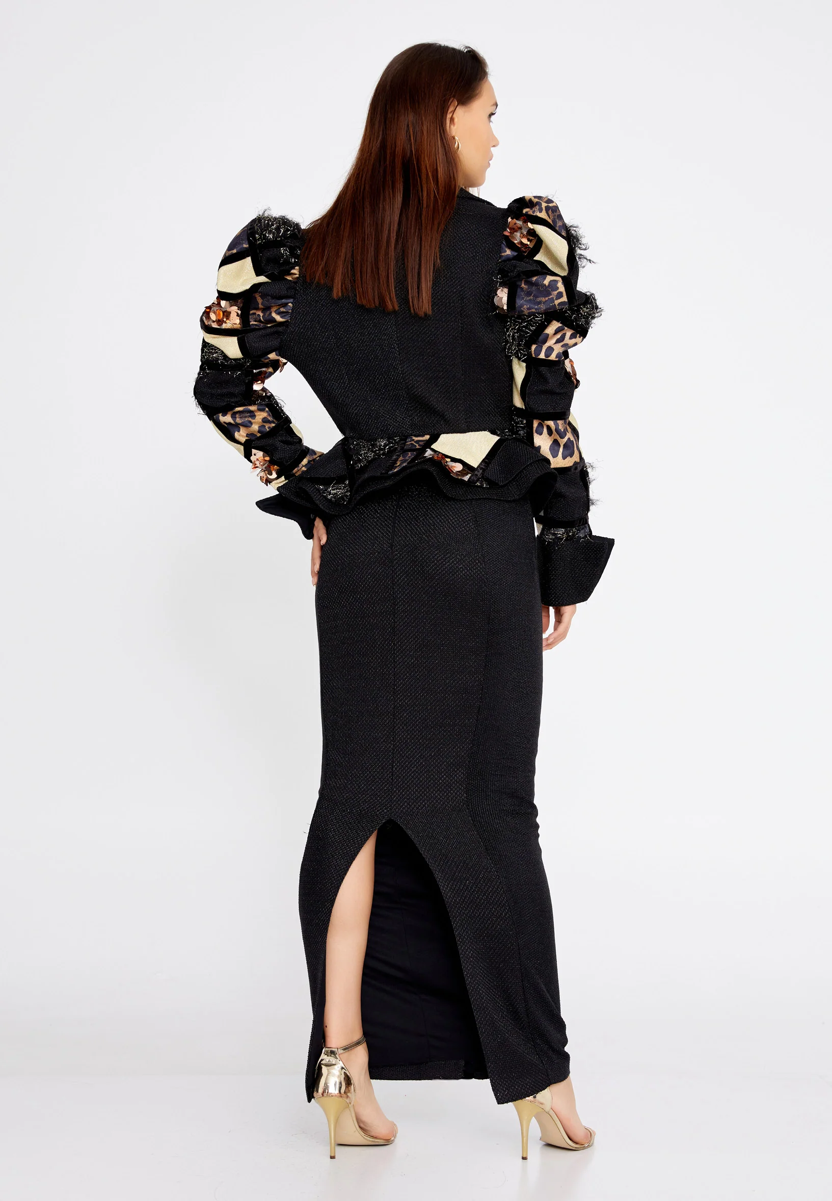 Long Sleeve Polyester Geometric Regular Two-Piece Outfit crm5820 - Image 3
