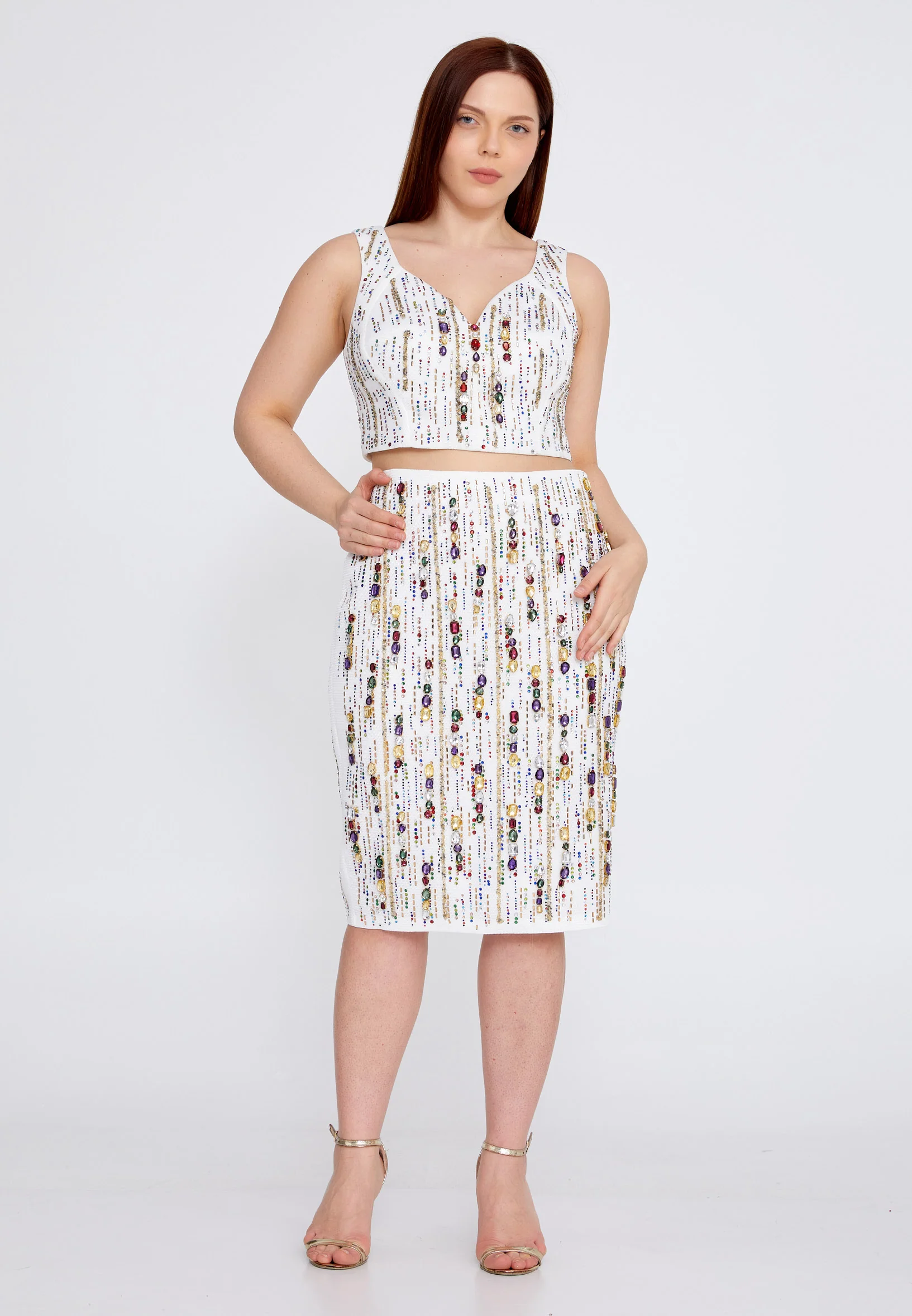 Long Sleeve Polyester Plus Size Three-Piece Outfit crm5833-b - Image 10