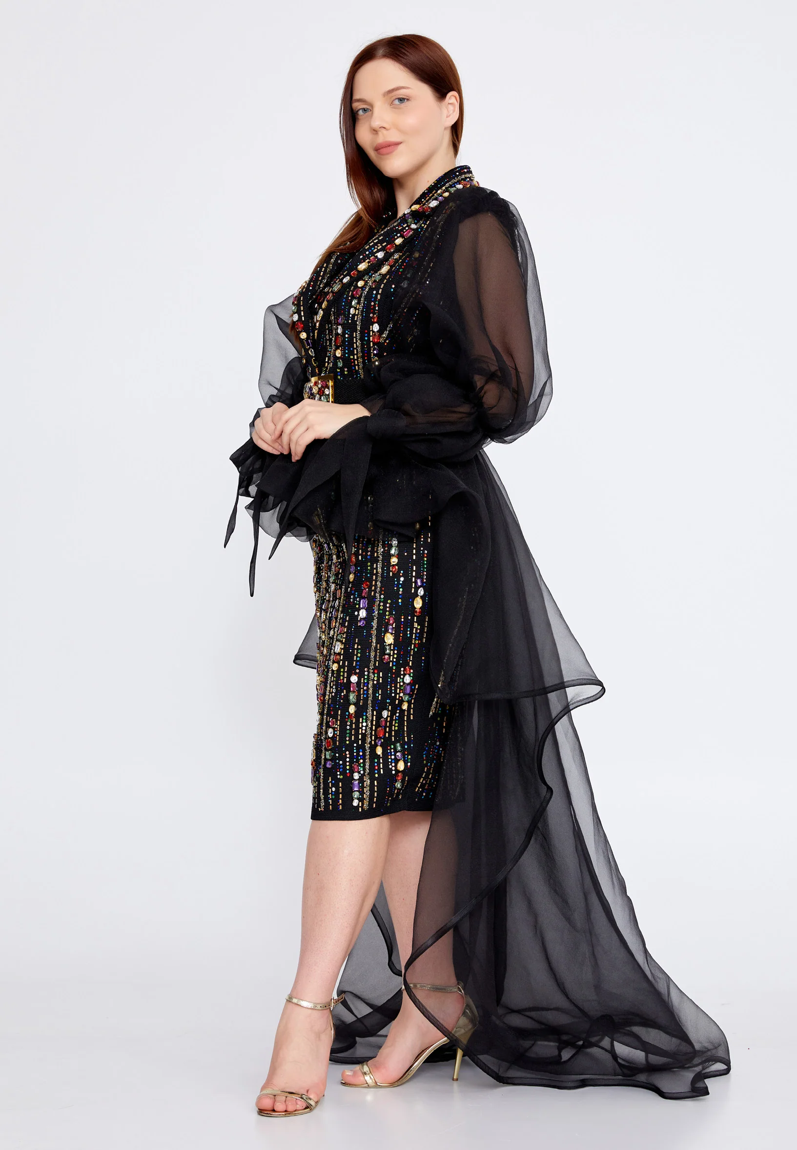 Long Sleeve Polyester Plus Size Three-Piece Outfit crm5833-b - Image 4