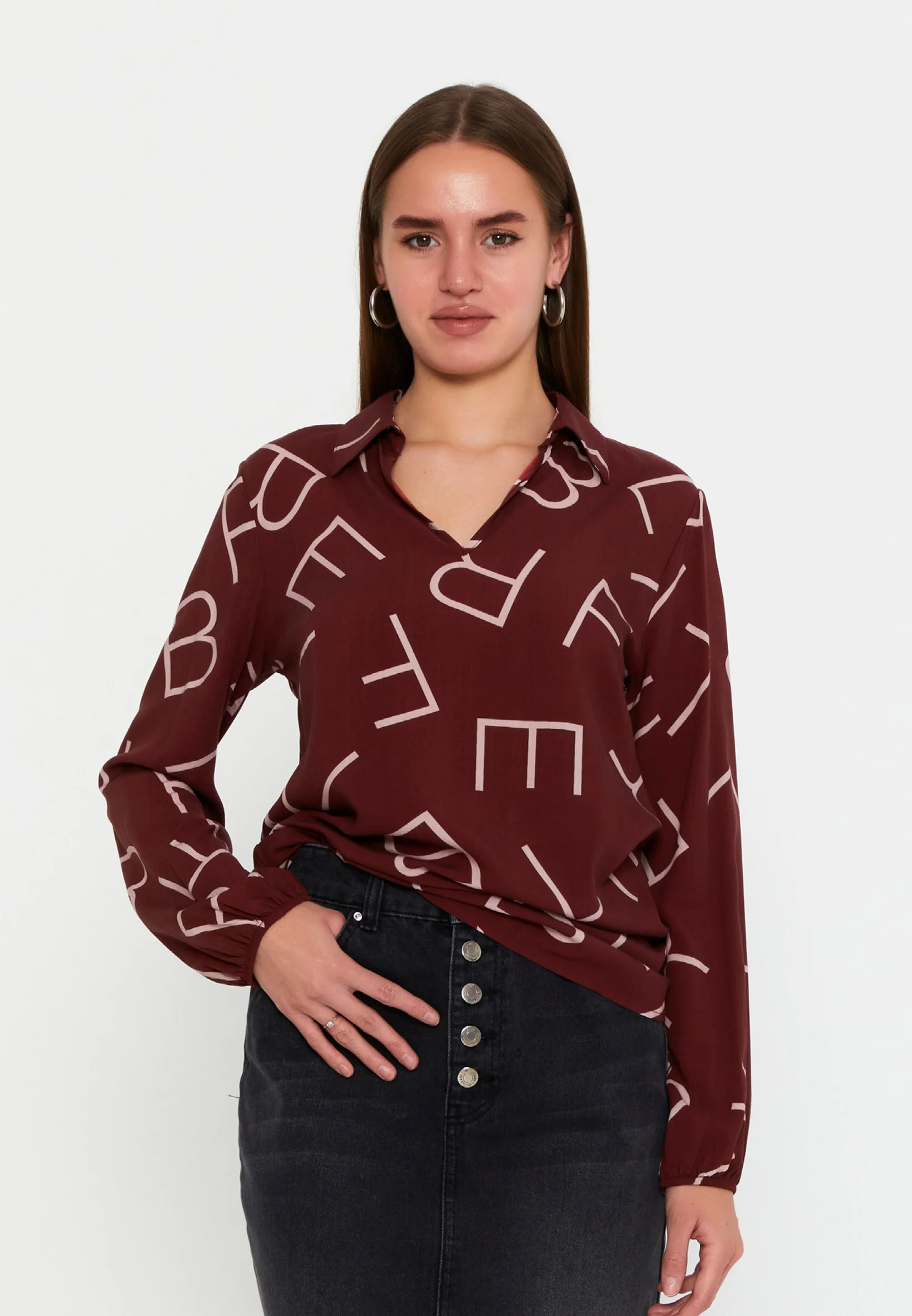 Long Sleeve Printed Regular Blouse sea6500 - Image 5