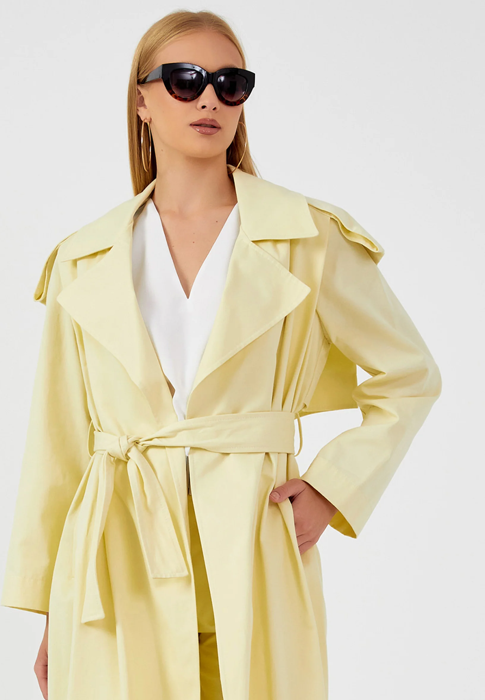 Long Sleeve Regular Trenchcoat kmy24y60401 - Image 4