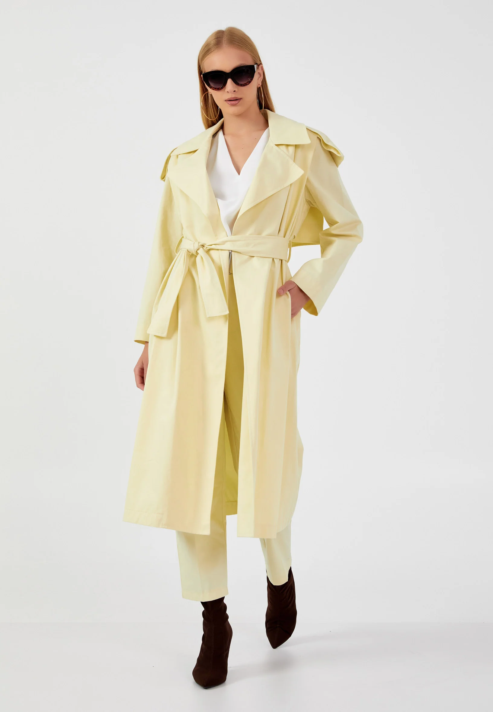 Long Sleeve Regular Trenchcoat kmy24y60401 - Image 5