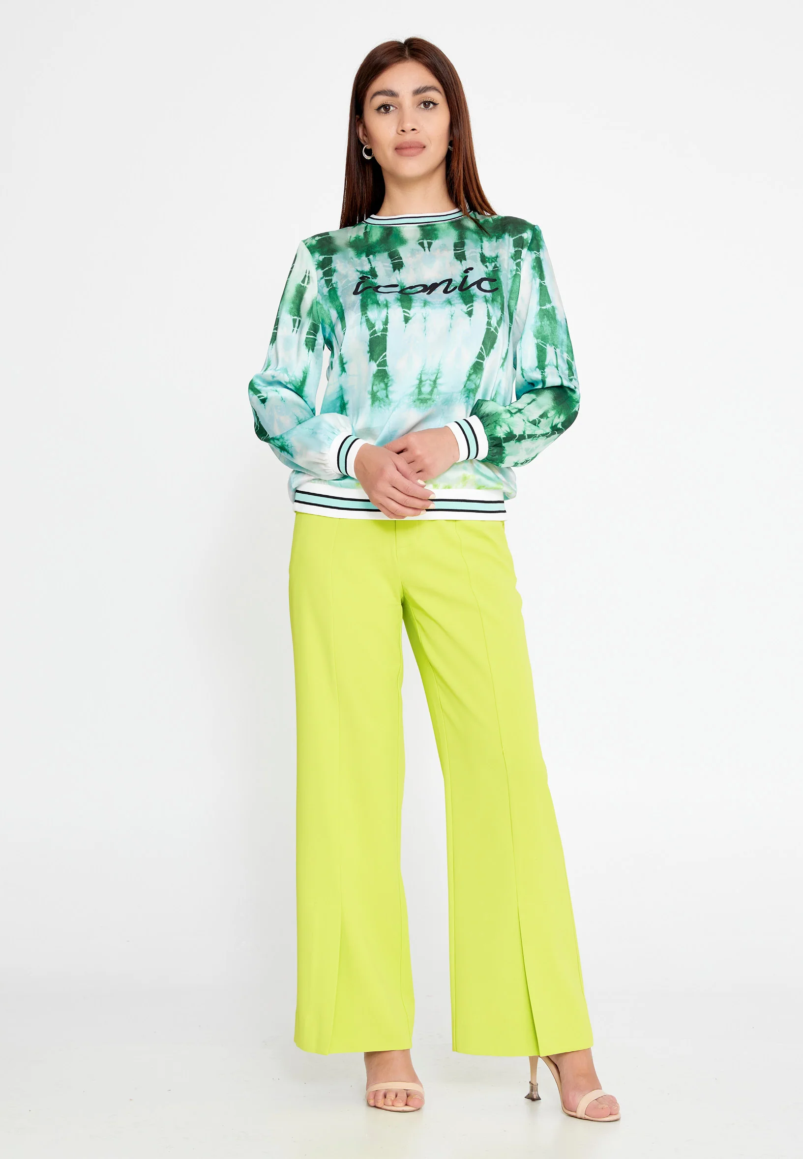 Long Sleeve Satin Patterned Regular Sweater ber23y7106 - Image 2