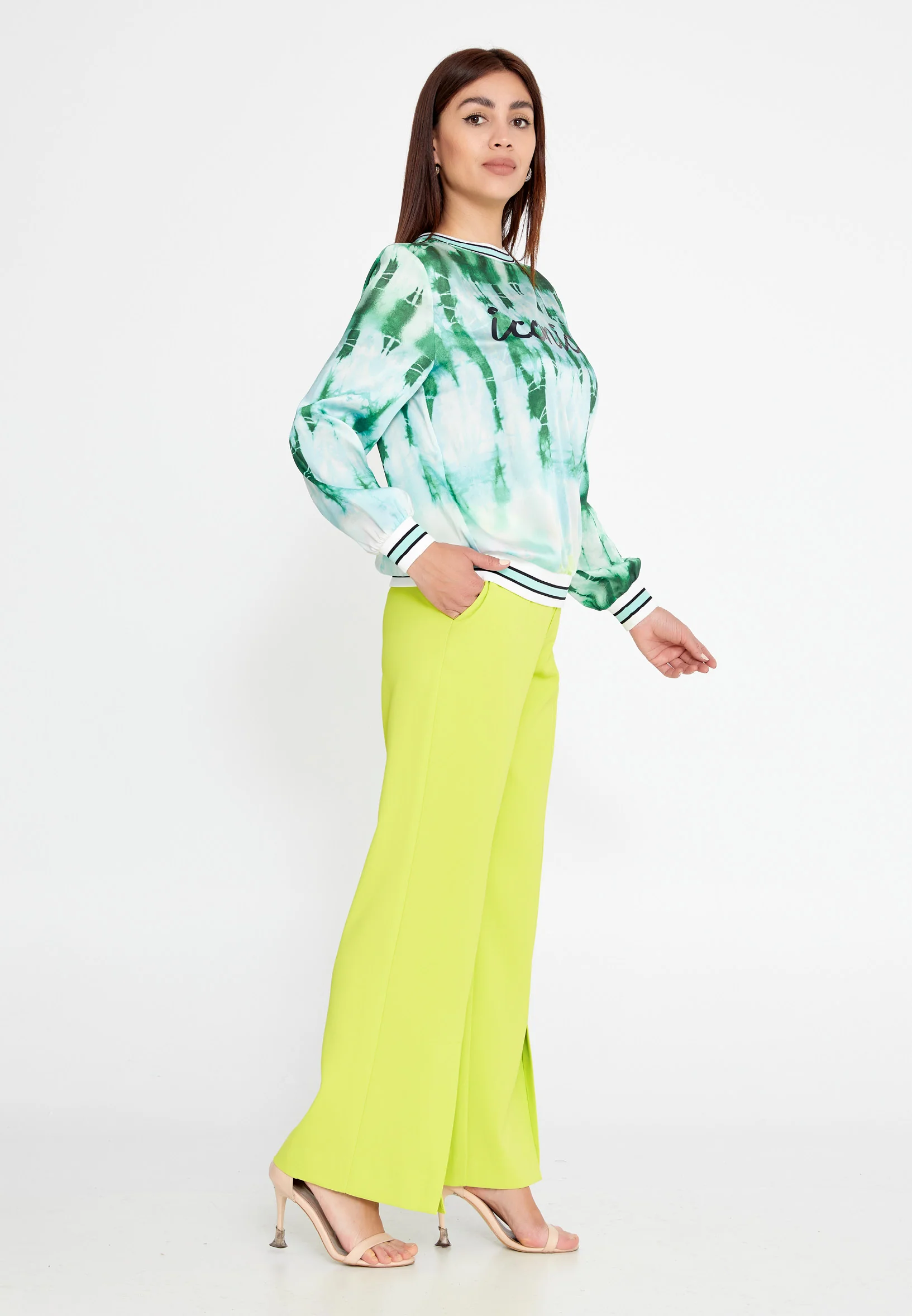 Long Sleeve Satin Patterned Regular Sweater ber23y7106 - Image 4