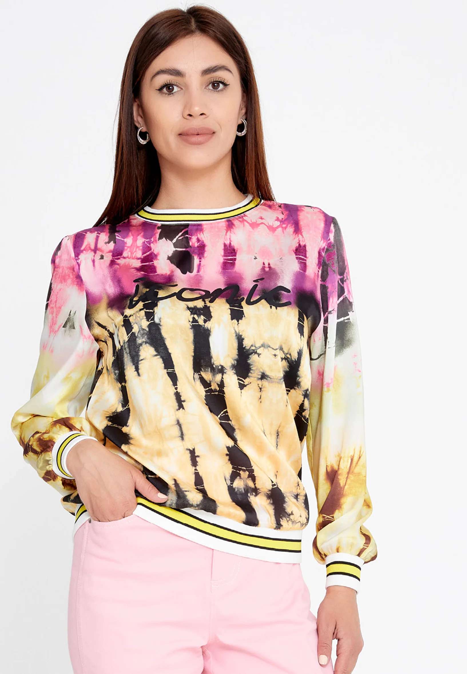 Long Sleeve Satin Patterned Regular Sweater ber23y7106 - Image 5