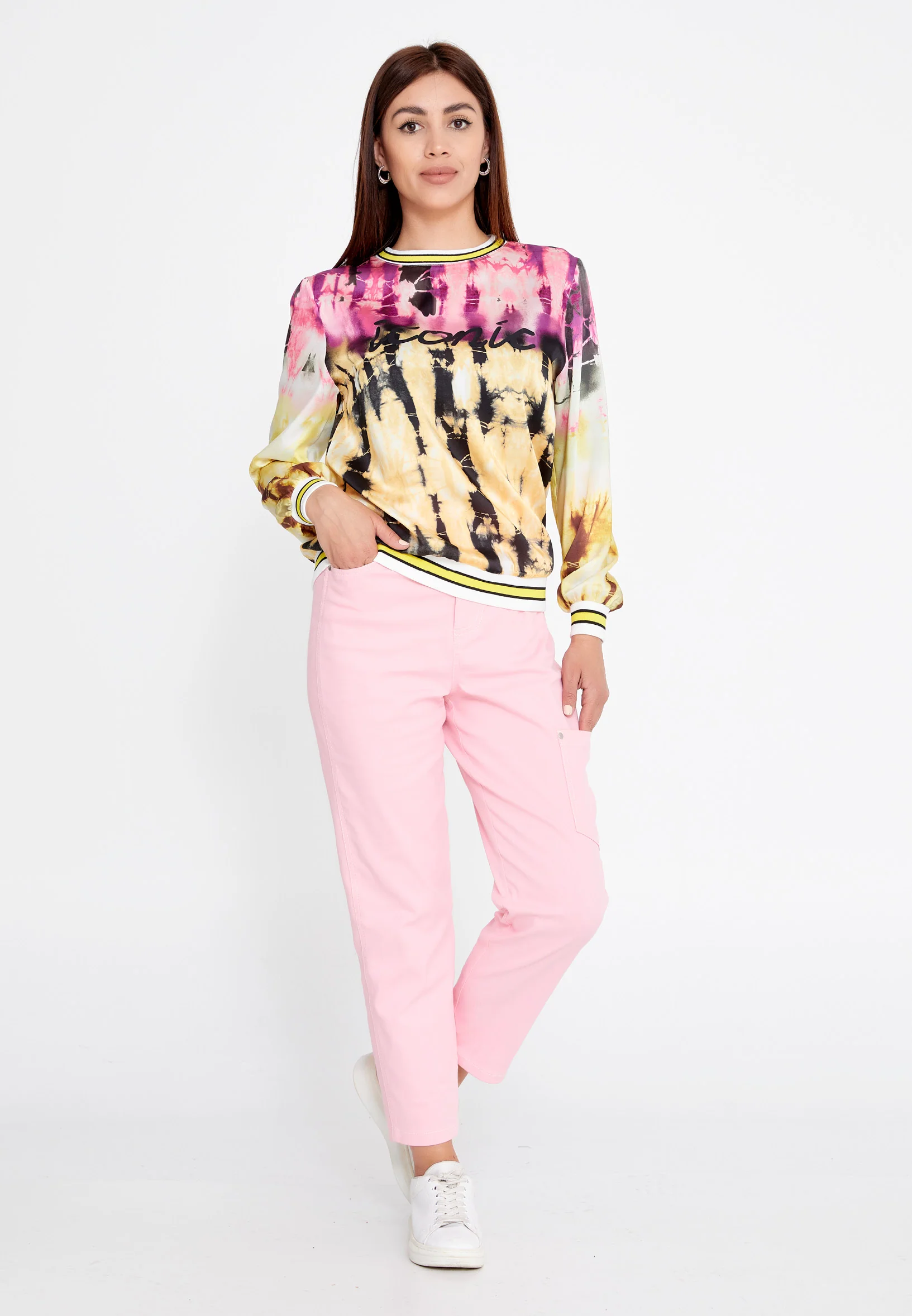 Long Sleeve Satin Patterned Regular Sweater ber23y7106 - Image 6