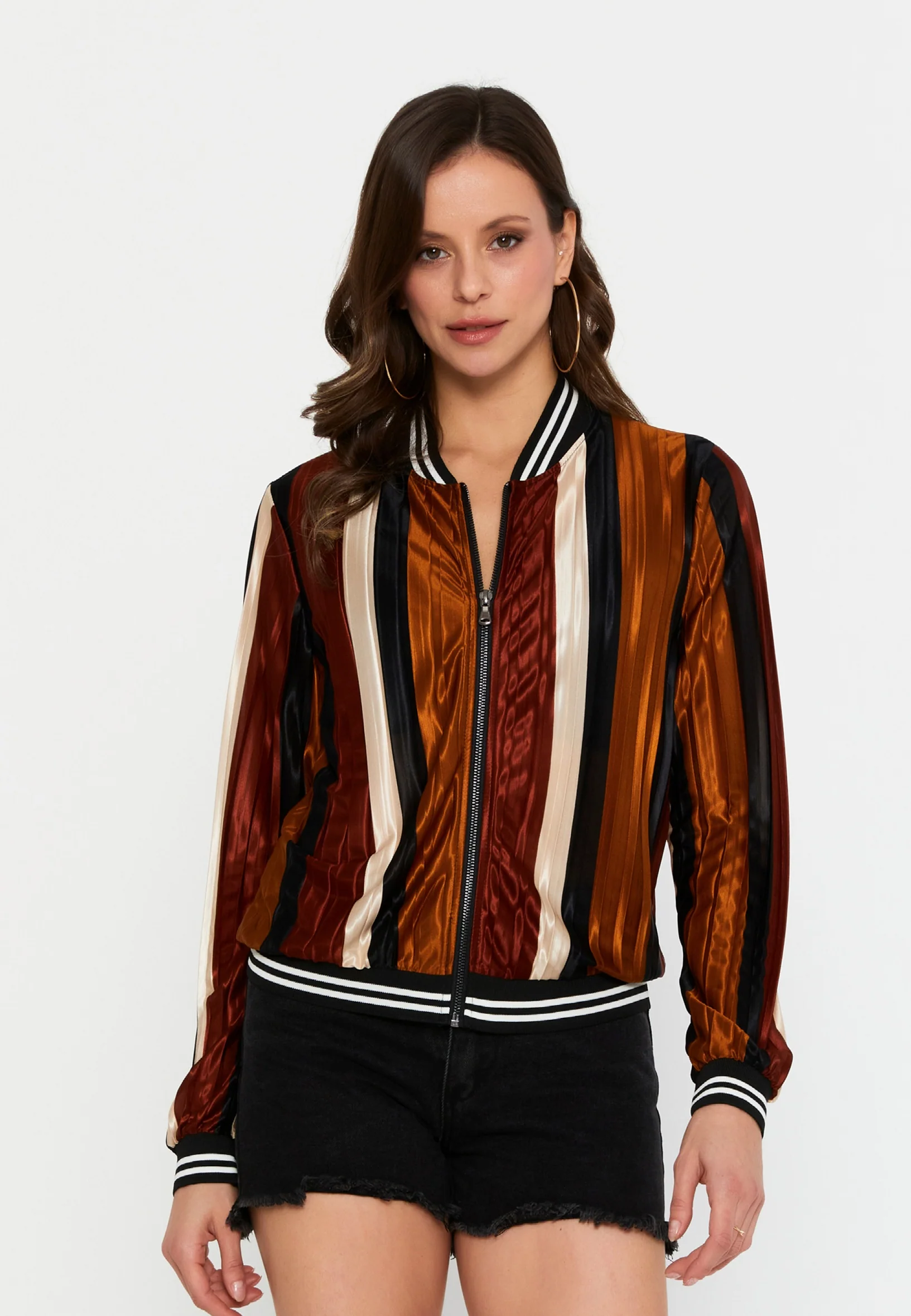 Long Sleeve Satin Regular Cardigan sea6348